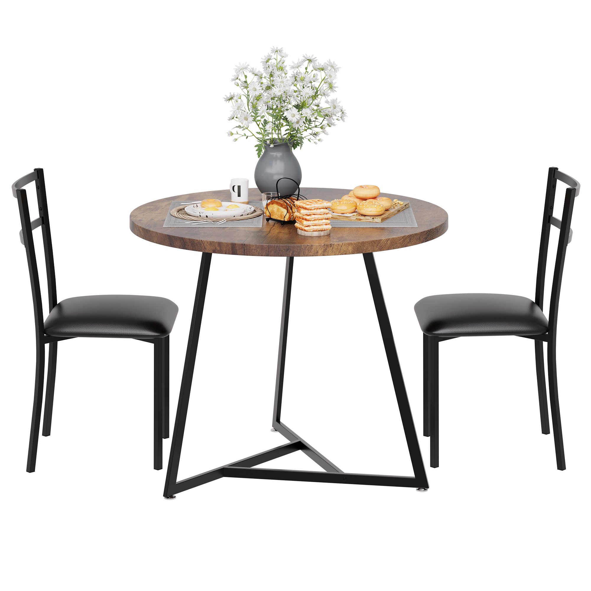 GarveeMore Essgruppe Esstisch mit 2 Stühlen,für günstig online kaufen