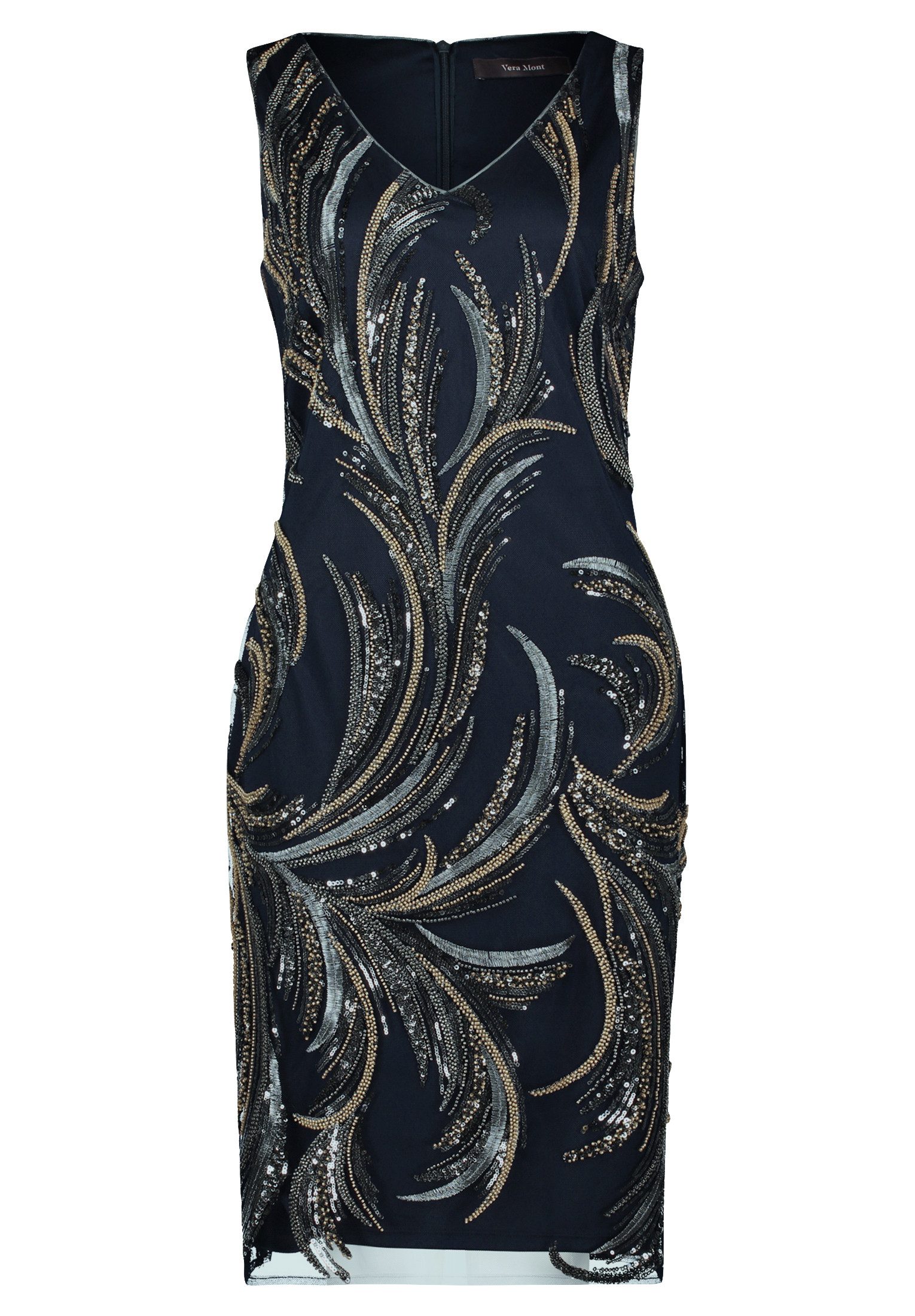 Vera Mont Etuikleid Damen Etuikleid mit Stickerei Glitzer günstig online kaufen