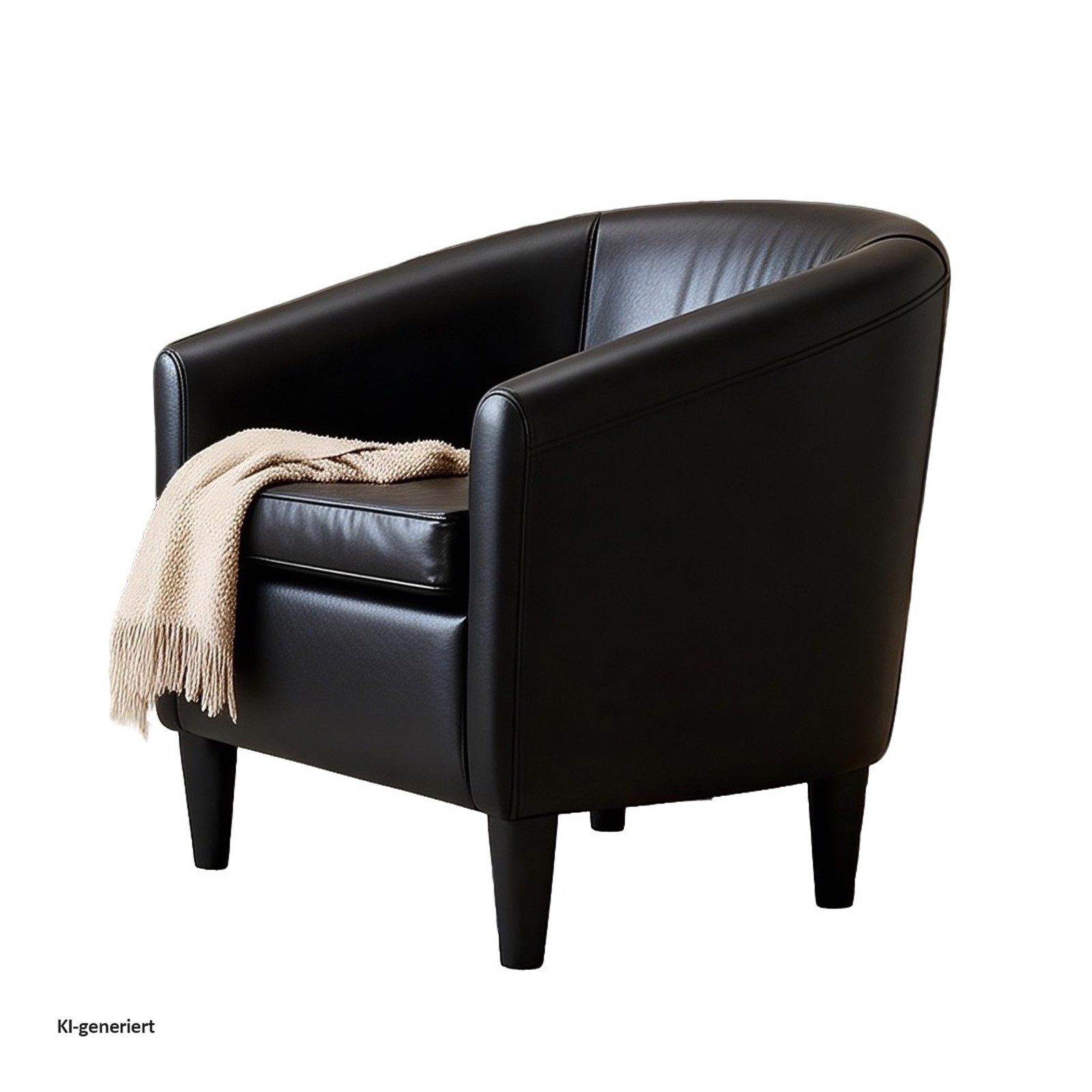 HTI-Living Cocktailsessel Clubsessel Cadogan Kunstleder Schwarz (Stück, 1-St., 1 Sessel)