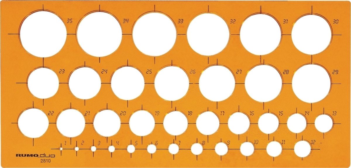 Rumold Zeichenschablone Kreisschablone 1-35mm orange