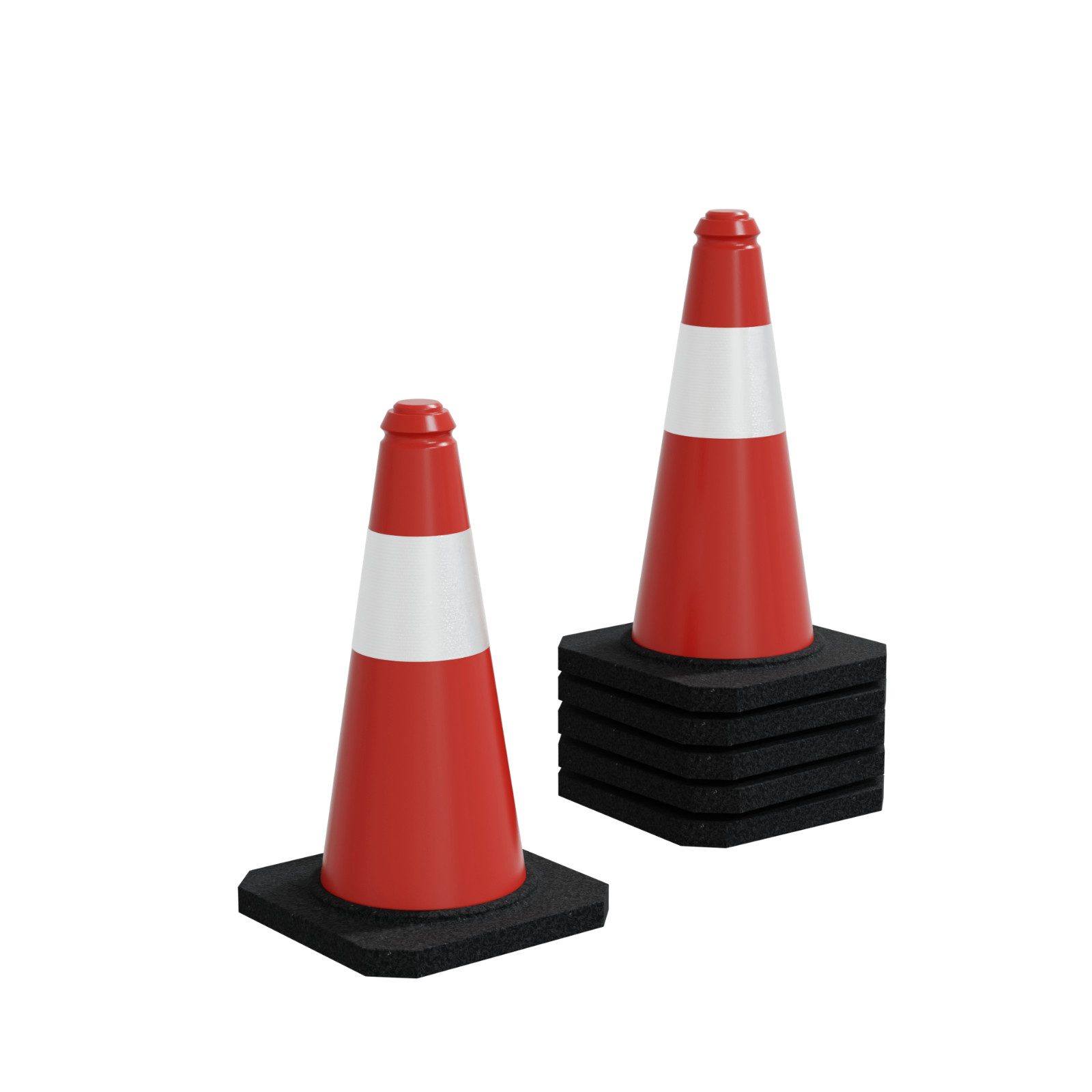 Pylone 6er Set Warnkegel Verkehrsleitkegel Hütchen 51cm Absperrkegel Reflekti