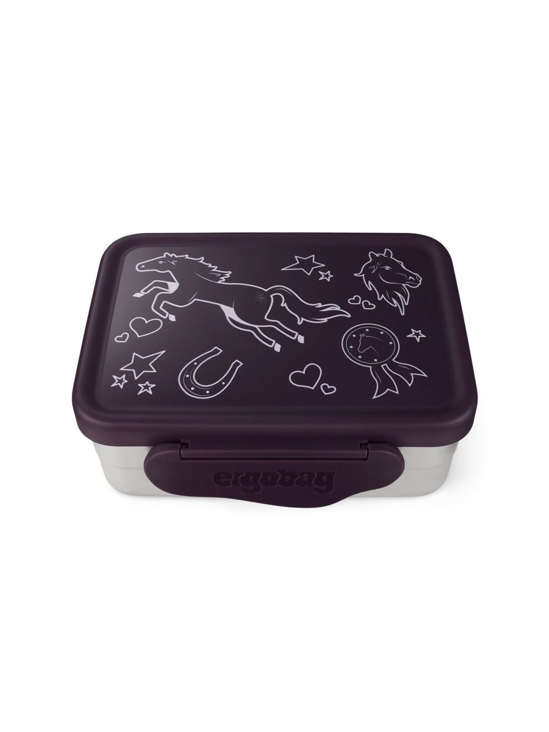 ergobag Lunchbox Edelstahl Brotdose, Edelstahl, (Edelstahl Brotdose, 3-tlg., 1x Brotdose, 1x Trennfach), spülmaschinengeeignet bis 45 Grad, Handwäsche empfohlen