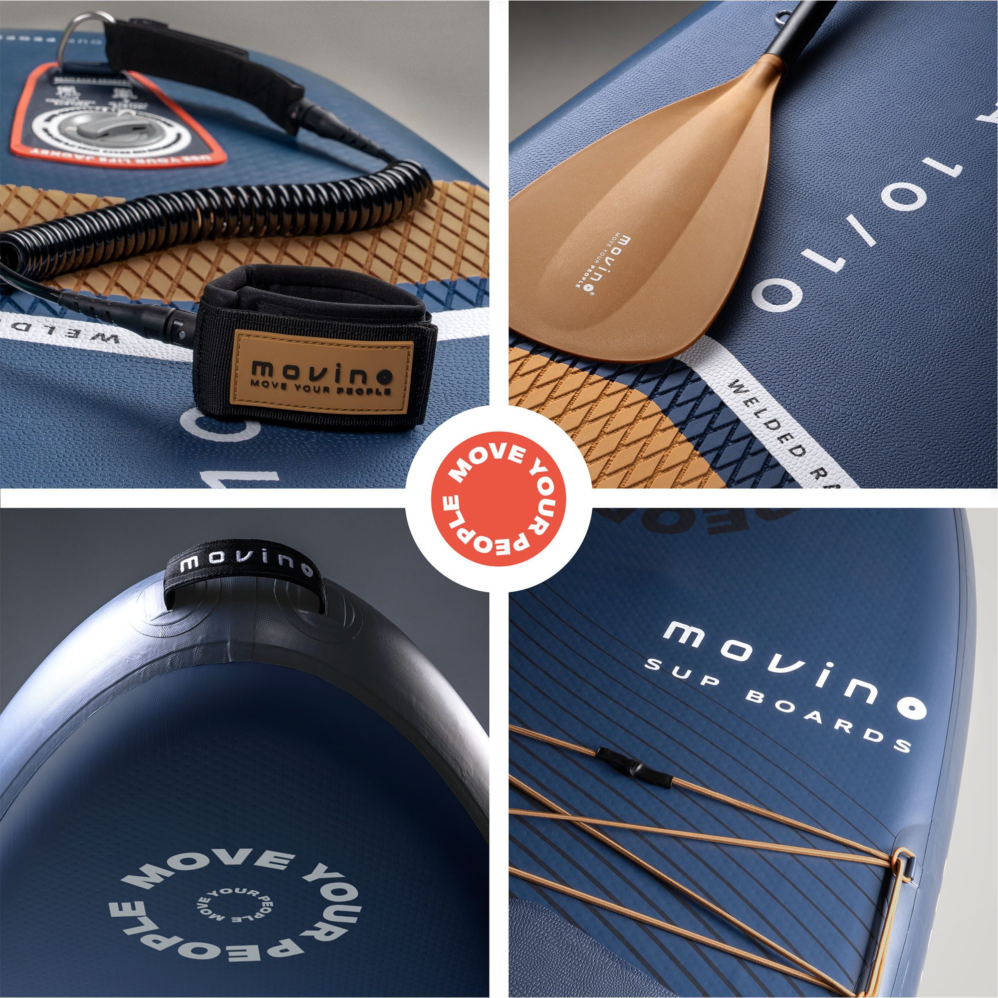 Movino SUP-Board MOVINO GARDA 2in1 Set geschweißte Kanten Traglast 150 kg, All-Round, (Board, Rucksack, Pumpe, Leine, Finne, Paddel, Kajaksitz, Reparaturset) – Bild 3 von 5