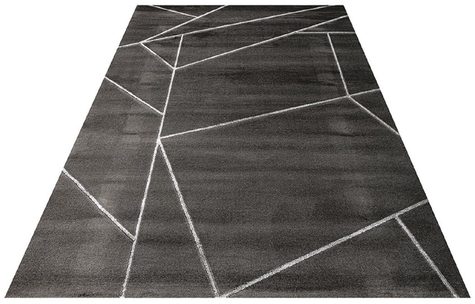Teppich Topkapi Optik mm, silberfarben/grau rechteckig, Marmor Festival, 200, 12 Höhe: Kurzflor