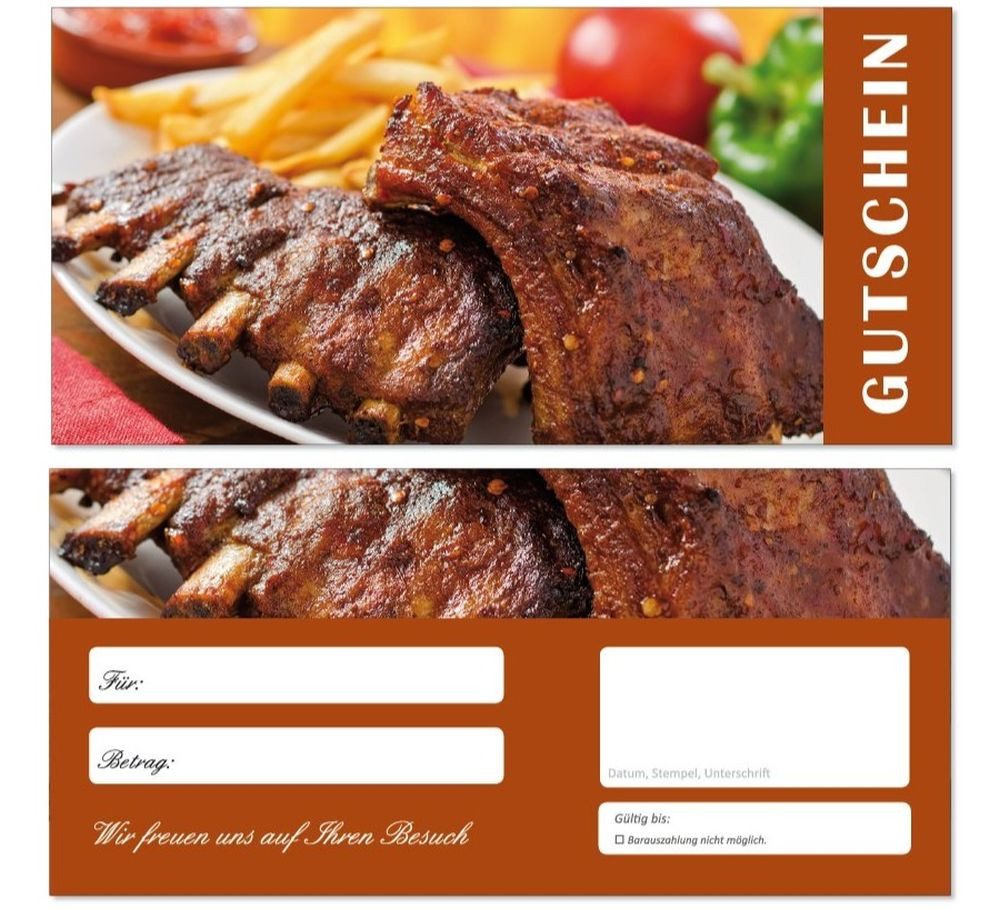 Geschenkkarte Geschenkgutscheine Gutschein feuriger Imbiss