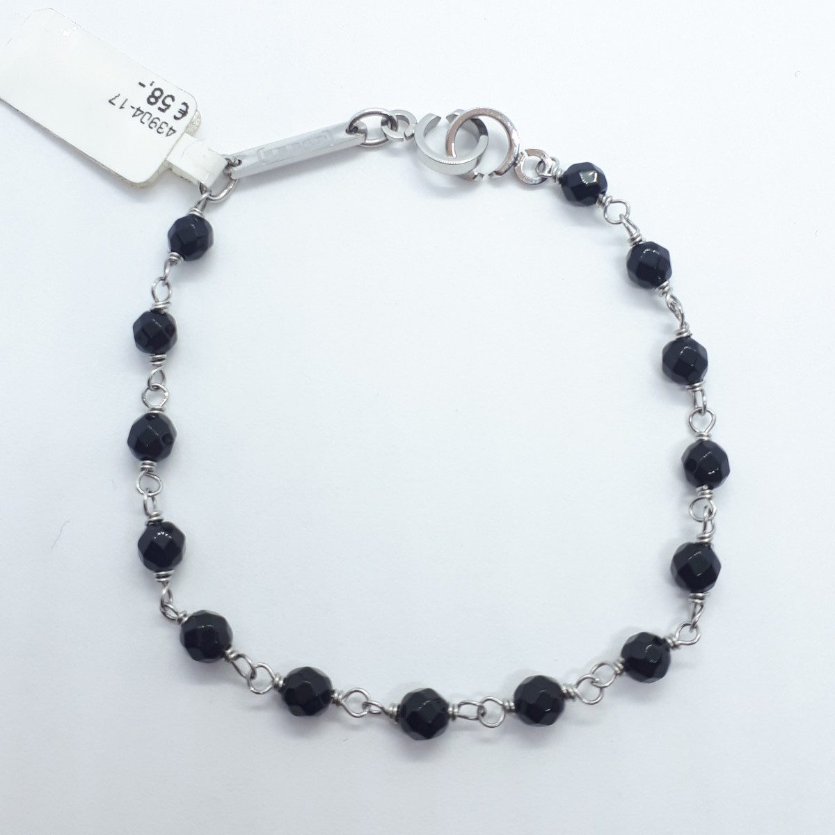 MONOMANIA Armband Monomania 43904-17 Armband Damen Onyx Facettiert Schwarz Edelstahl 17