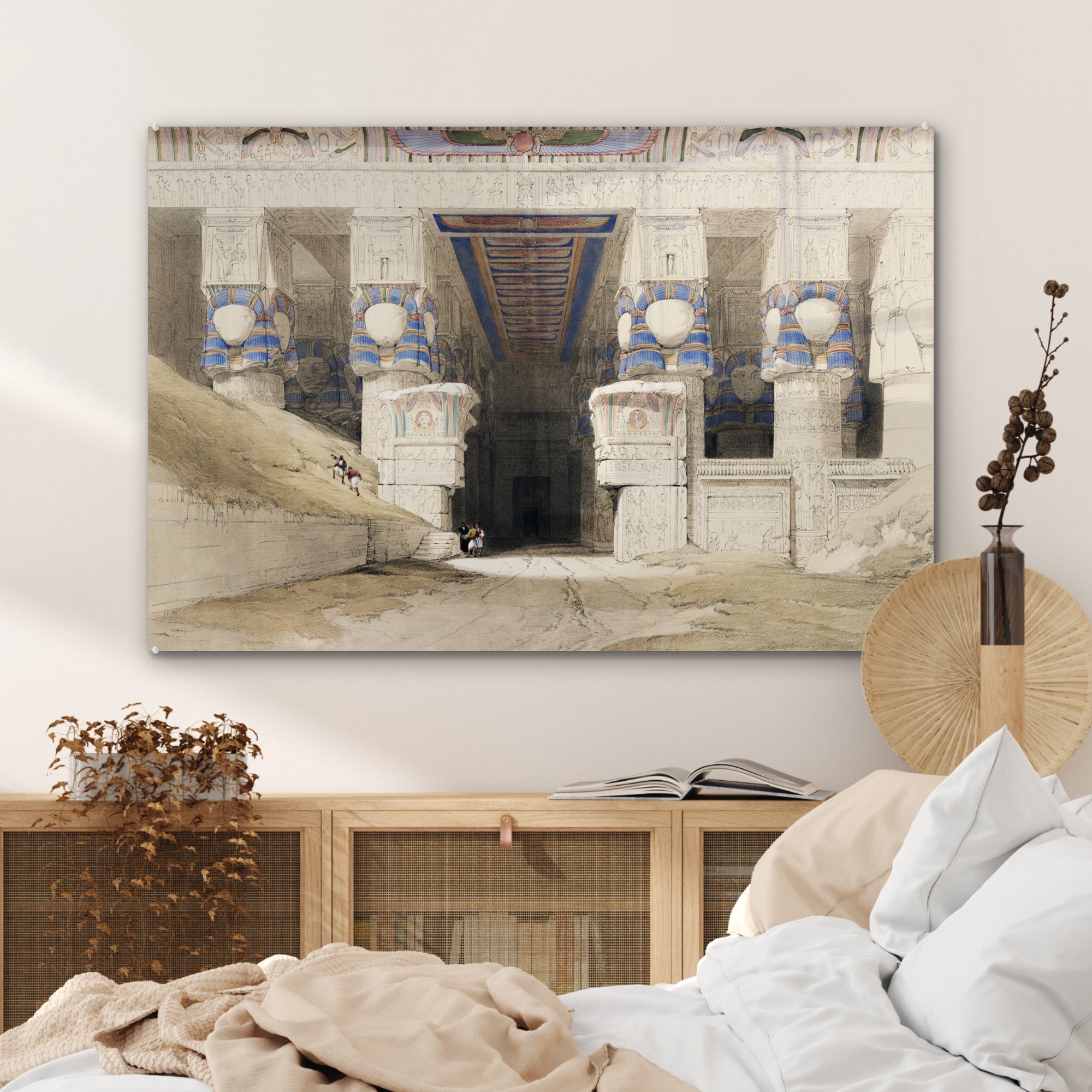 MuchoWow Acrylglasbild Robert, ist Dendera Tempelanlagen Acrylglasbilder (1 & David ägyptischen jüngsten Wohnzimmer - St), Schlafzimmer eine der