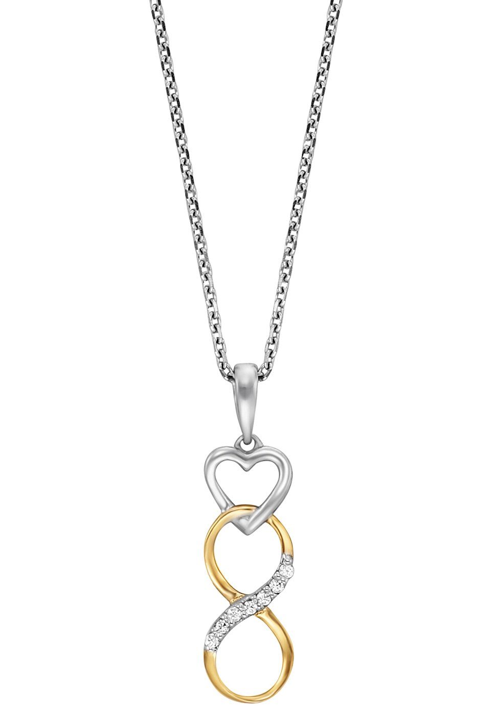 Julie Julsen Kette mit Anhänger INFINITY LOVE, JJNE0965.3, mit Zirkonia  (synth)