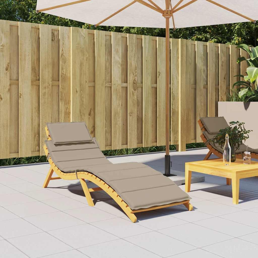 vidaXL Sitzauflage Sonnenliegen-Auflage Taupe 186x58x4 cm Oxford-Gewebe, (1 St)