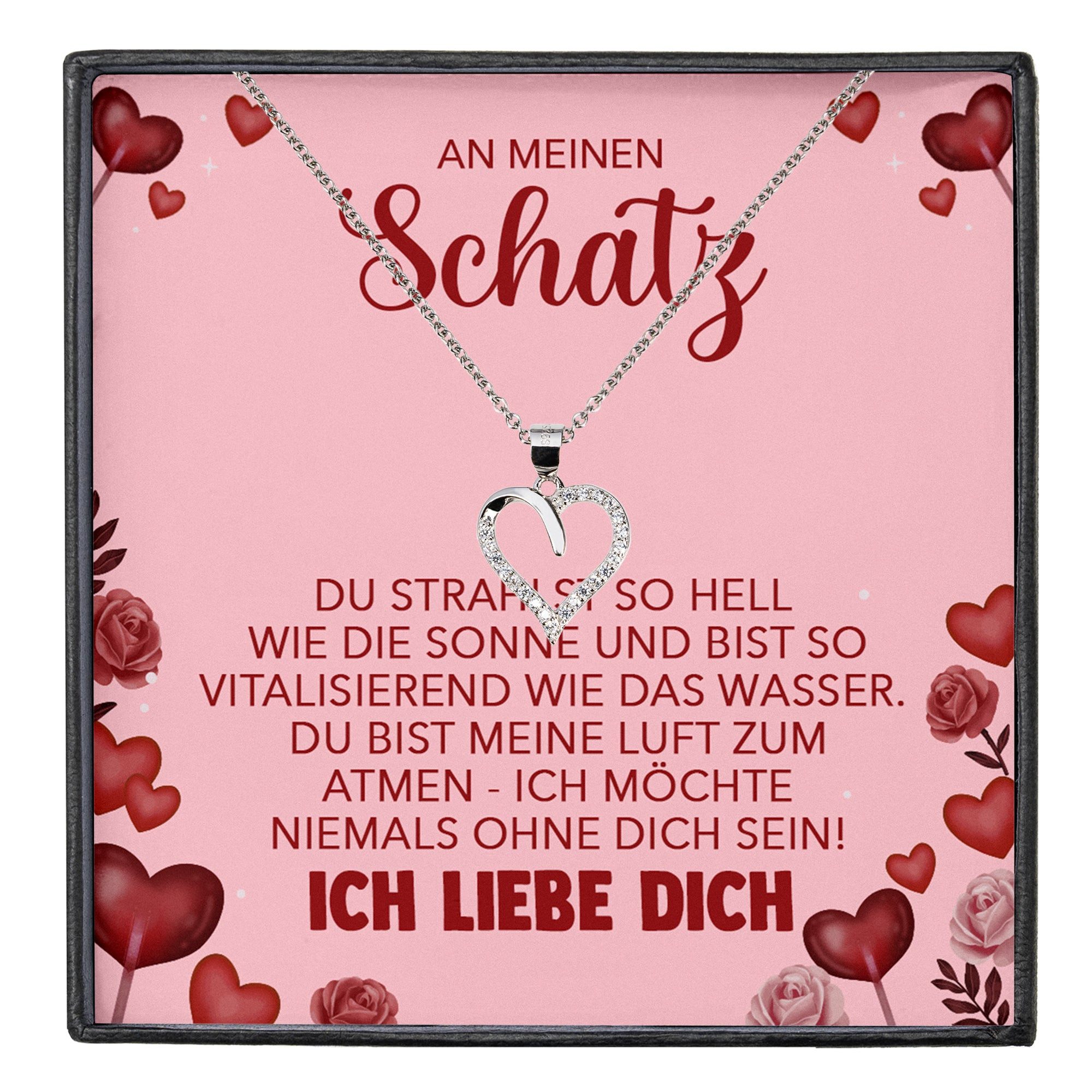 Schmuckset Frauen Ich Liebe Dich Geschenk Schatz Herz Halskette Damen Schmuck