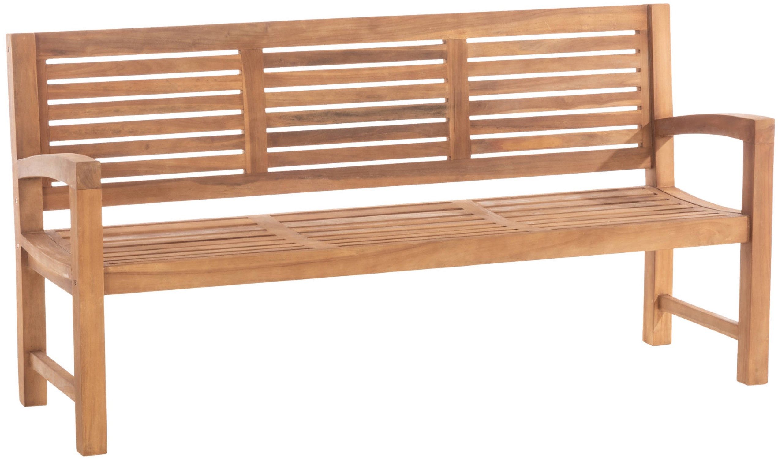 TPFGarden Gartenbank Halmur, Teak-Holz Garten Bank Sitzbank massiv mit Sprossendesign 180 cm