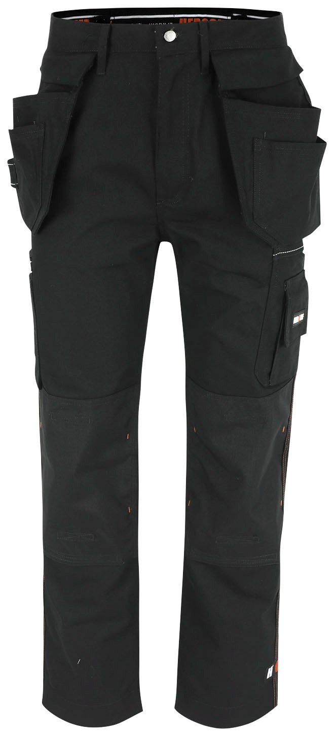 Herock Arbeitshose Hercules Hose Wasserabweisend, Multi-Pocket, verstellb. schwarz Bund, abzippb. Nageltaschen