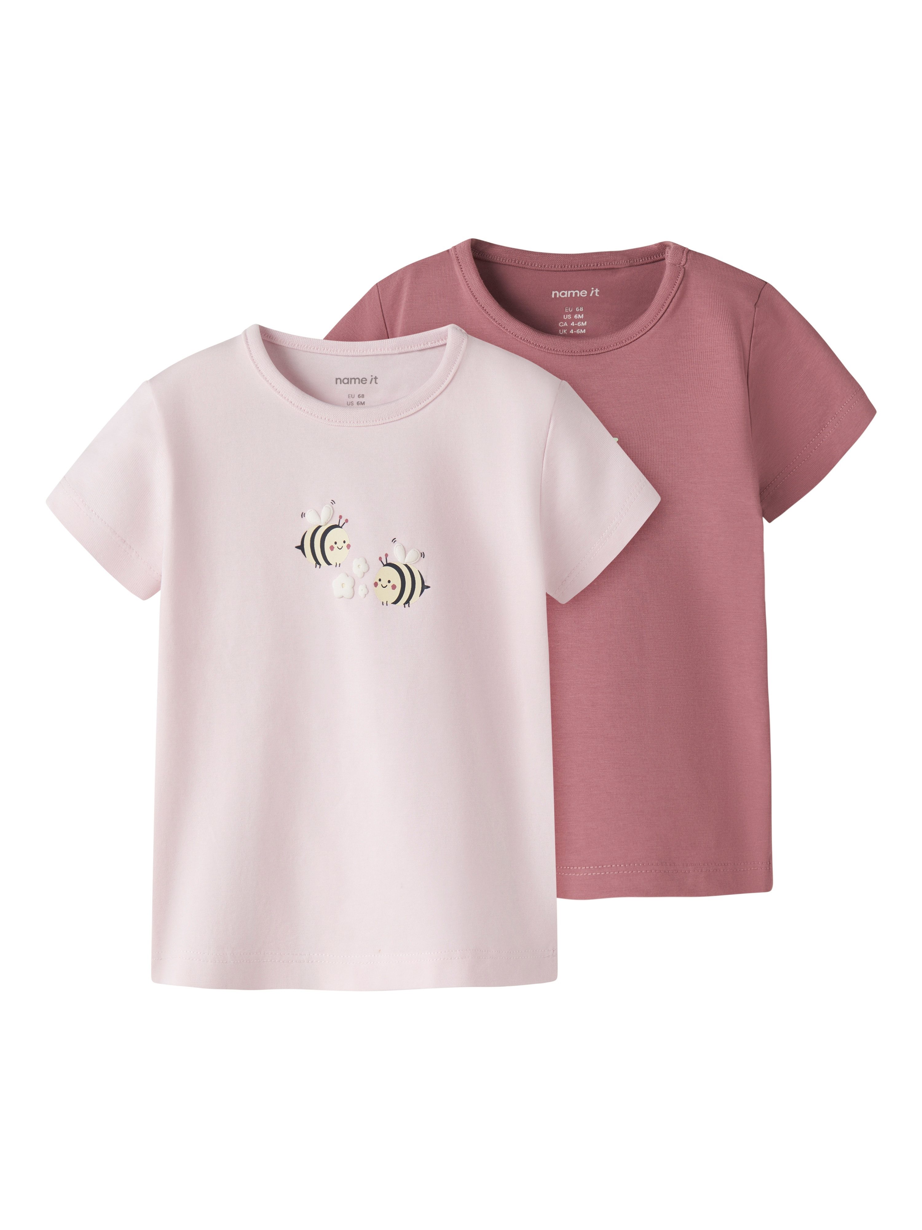 Name It Rundhalsshirt NBFVUBIE 2P SS TOP BOX (Packung, 2-tlg) Baumwollmischung, regular fit