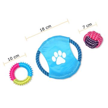 Schramm Tiertaue Schramm® Hundespielzeug 10-teilig Kauspielzeug für Welpen & kleine Hunde interaktiv bunt Hunde Spielzeug Tauschspielzeug