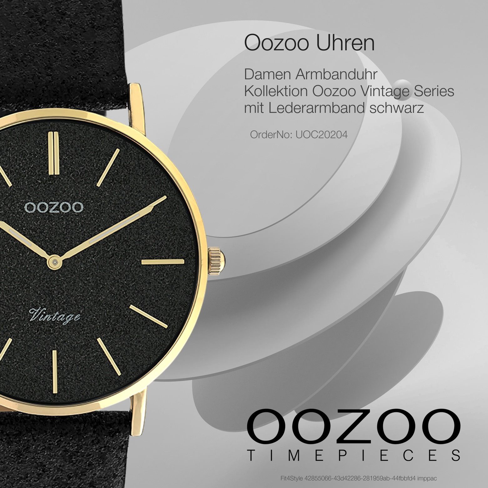 OOZOO Quarzuhr Armbanduhr Oozoo Damenuhr Elegant-Style rund, (ca. Damen Analog, schwarz 32mm) Lederarmband, mittel