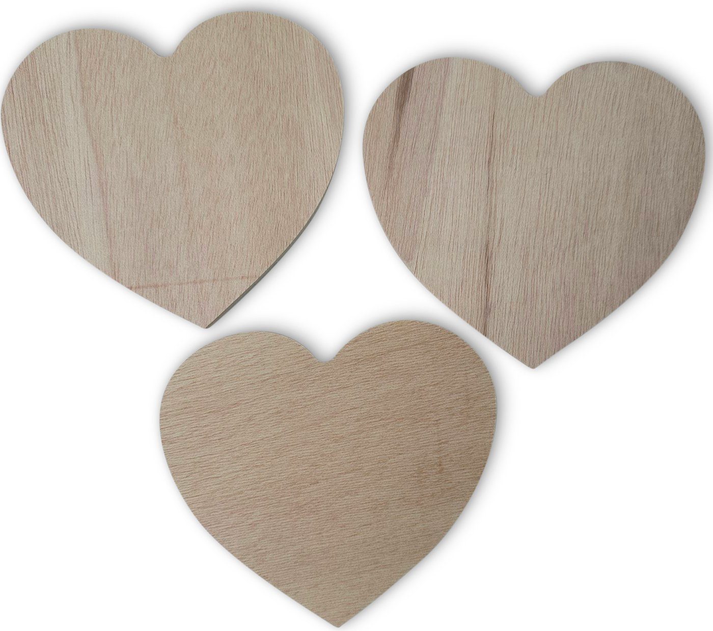 ELMATO Dekoobjekt Elmato 24203 3x Holzherz Größe S ca. 15,5cm für Hochzeit, Maibaum (3 St)