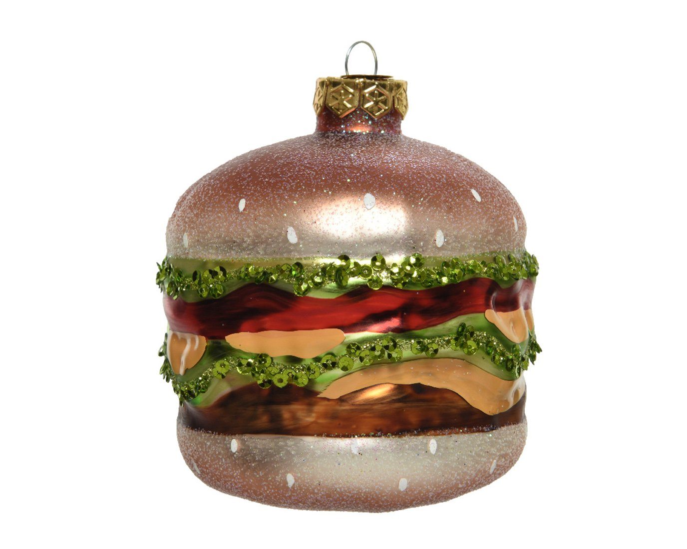 Decoris season decorations Christbaumschmuck, Christbaumschmuck Glas Hamburger 10,3cm bunt