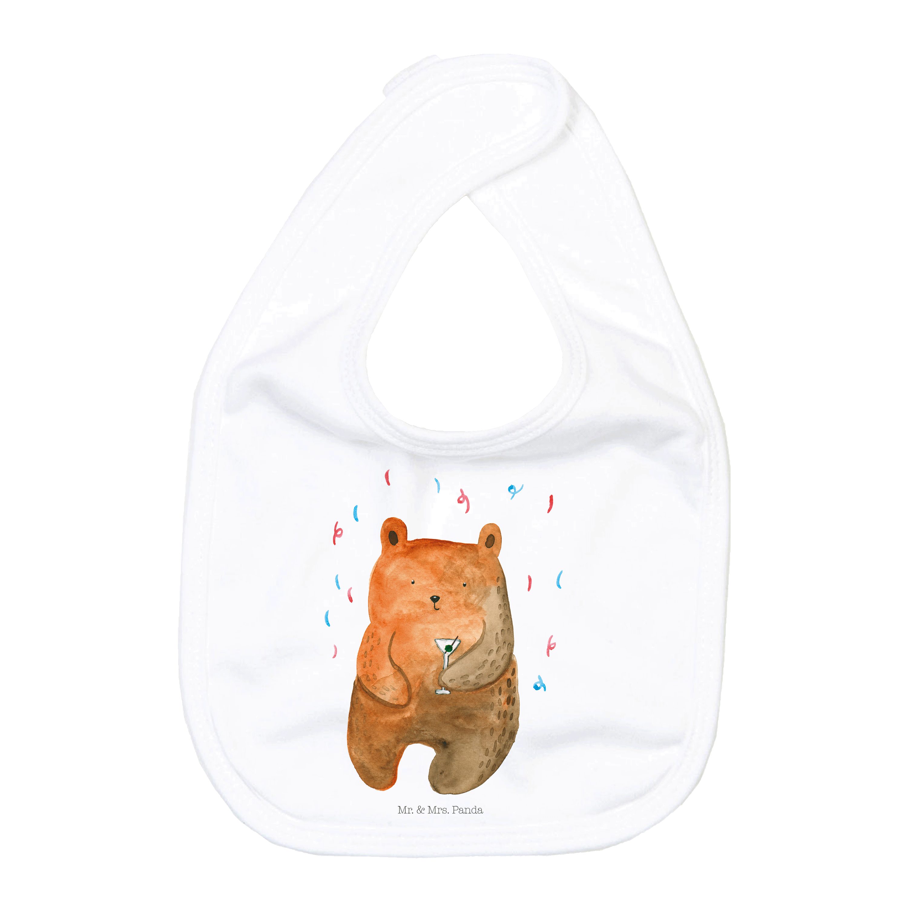 Tragetuch Bär Party - Weiß - Geschenk, Geburtstagsgeschenk, Gute Laune, Spucktu