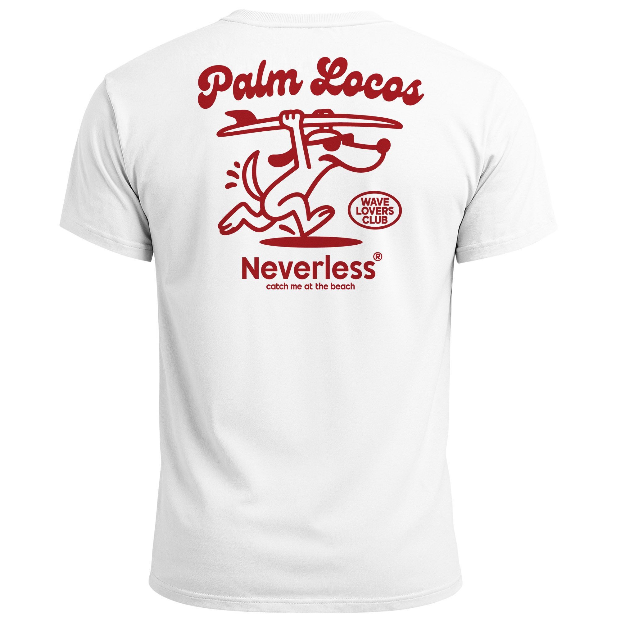 Print-Shirt Herren T-Shirt Backprint Surfing Design Aufdruck Palm Locos