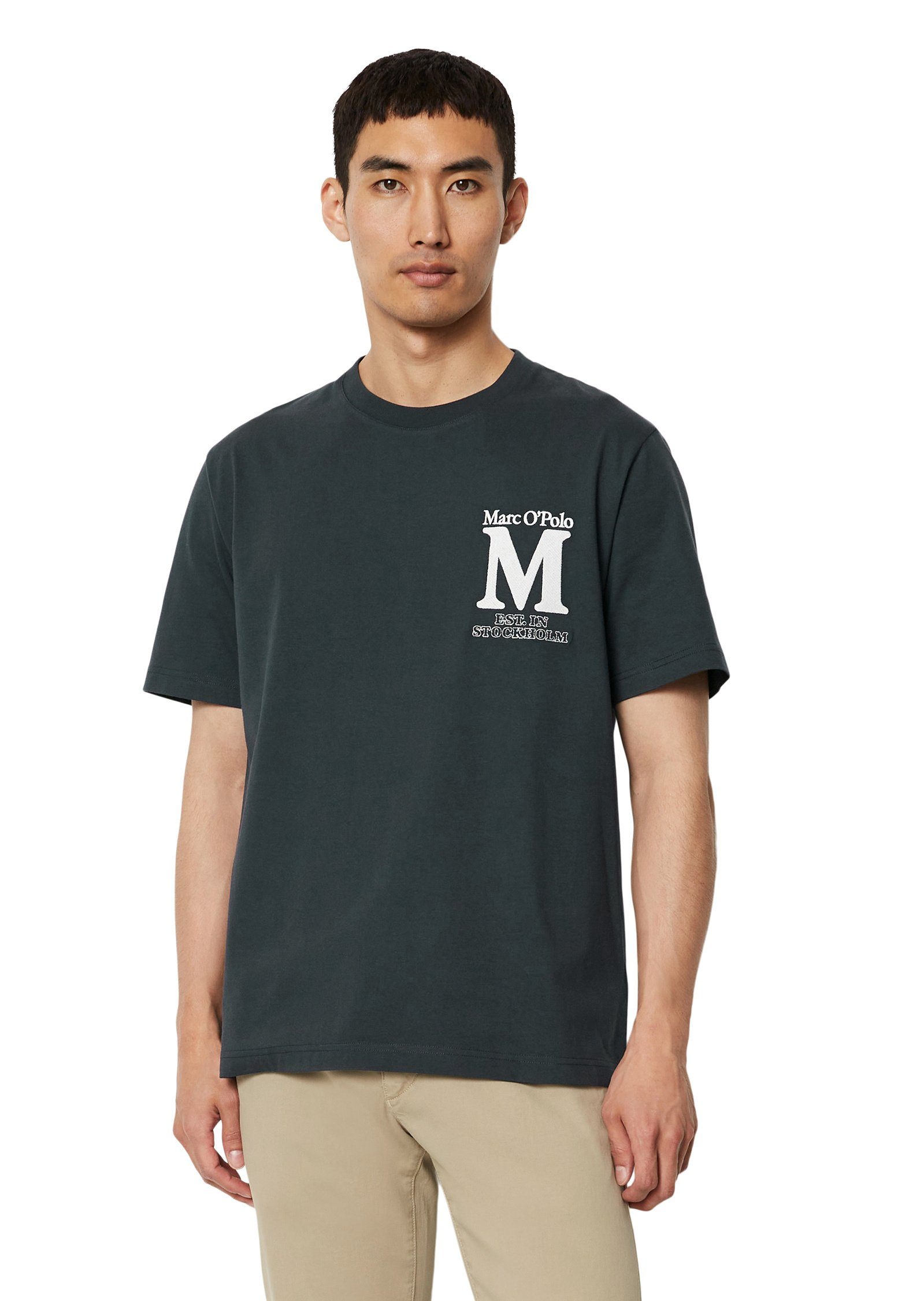 Marc O'Polo T-Shirt aus Bio-Baumwoll-Jersey mittelschwerem blau