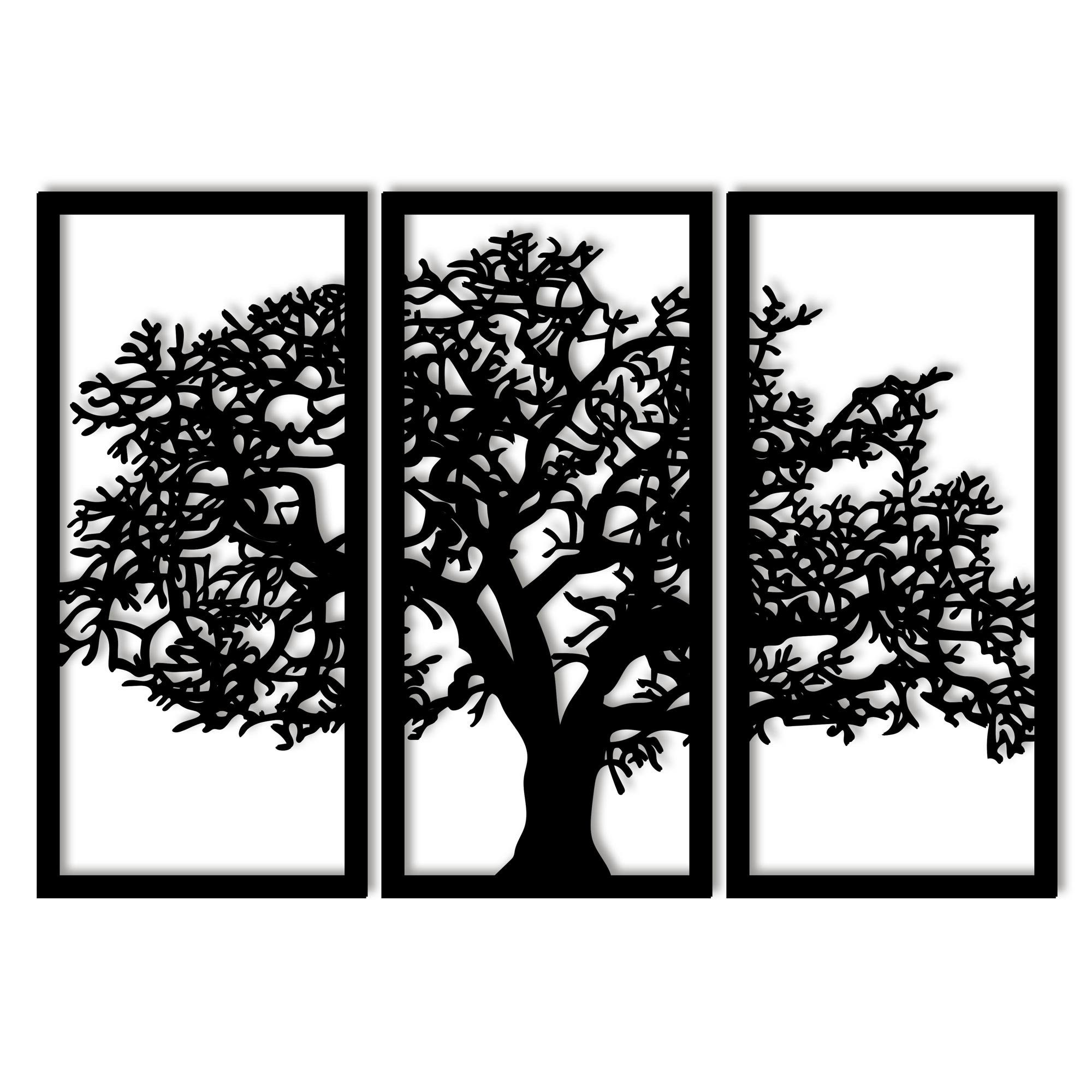 Namofactur Wanddekoobjekt XXL Baum im Rahmen Wandbild aus Holz (3-teilig), günstig online kaufen