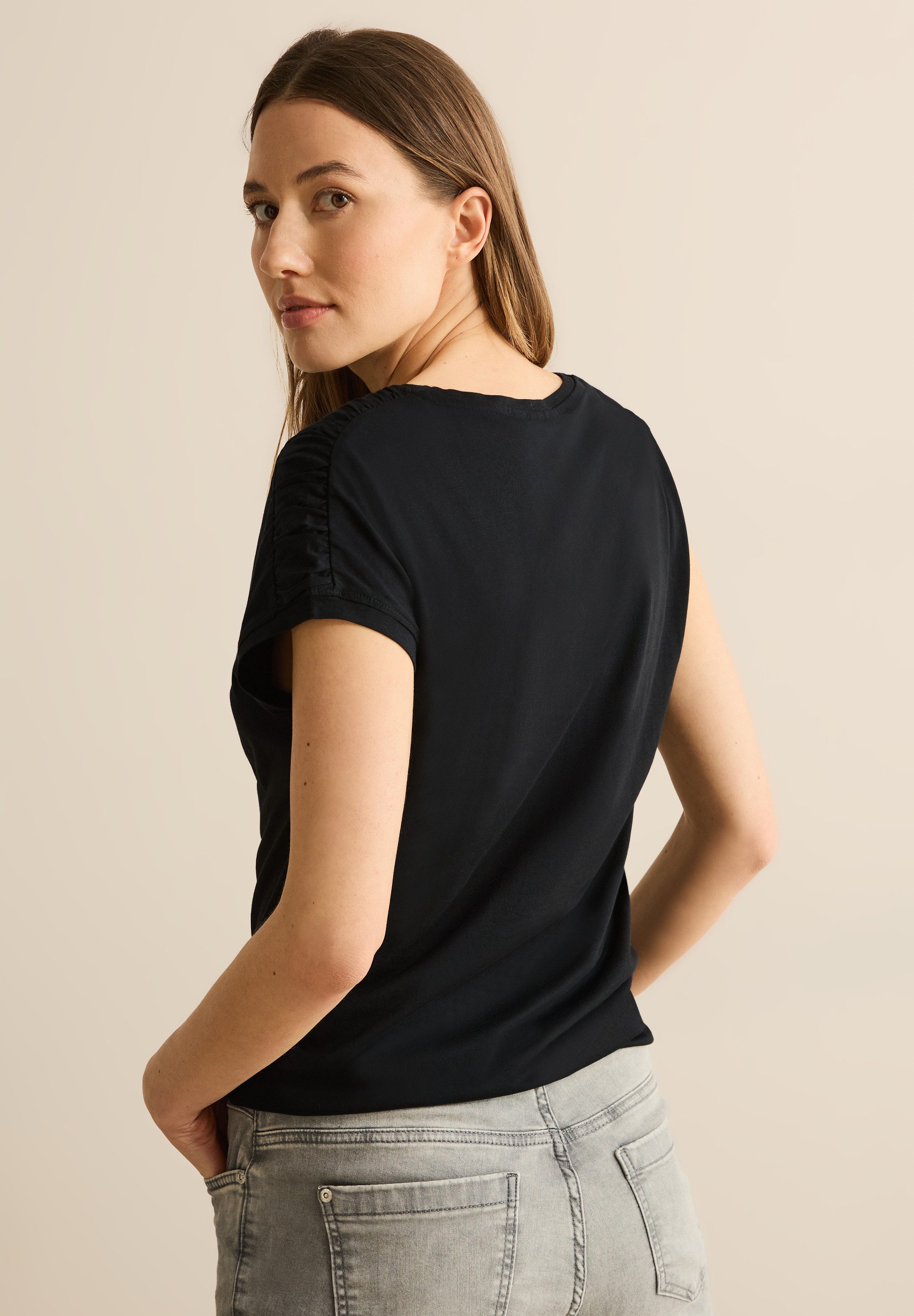 Cecil T-Shirt, mit Tunnelzug am Saum günstig online kaufen