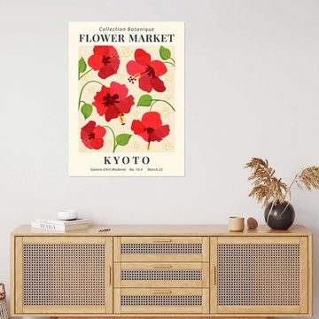 Posterlounge Wandfolie TAlex, Flower Market Kyoto Hibiscus, Wohnzimmer Modern Illustration