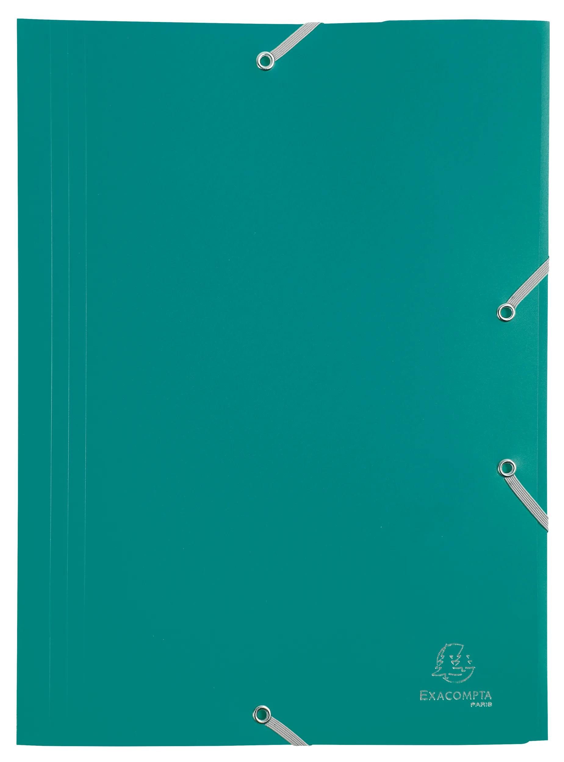 Organisationsmappe 30x Sammelmappe +Gummizug 3 Klappen PP 400µ Eco A4 Grün 55903E