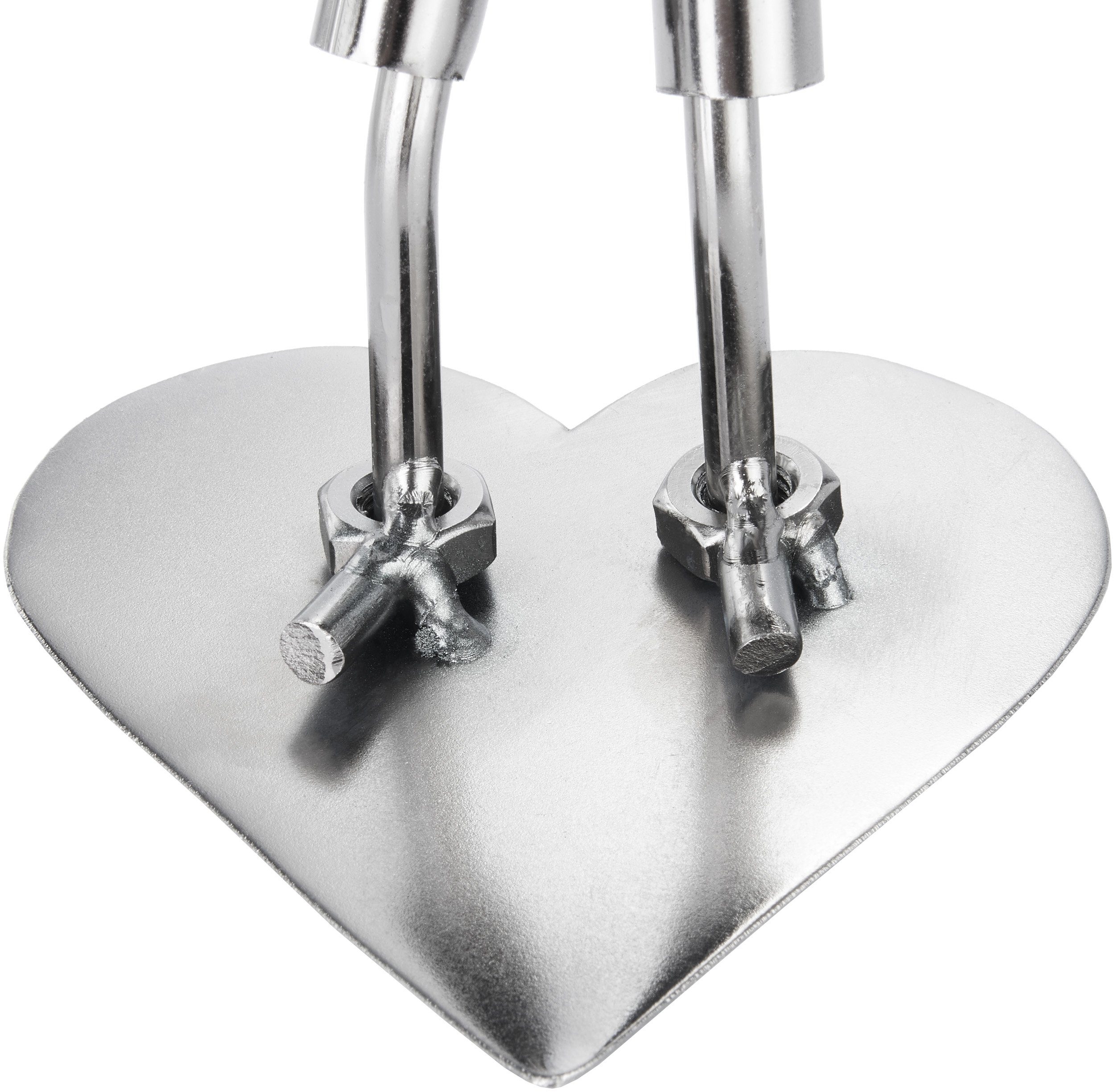 Paar BRUBAKER Geschenk Mannes Herz oder Frau Silber Objekt Dekofigur Deko (1 Liebespaar auf St), Armen Schraubenmännchen - den Handarbeit auf - des
