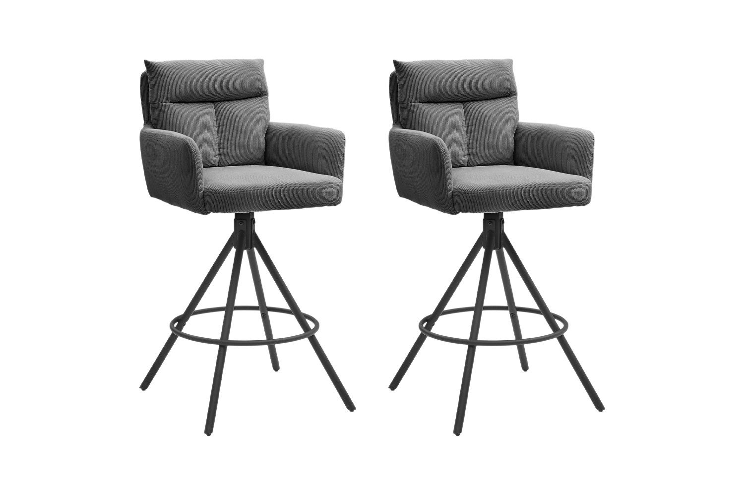 Bistrostuhl Barhocker SOFIA, H 103 cm, Grau, Cord
