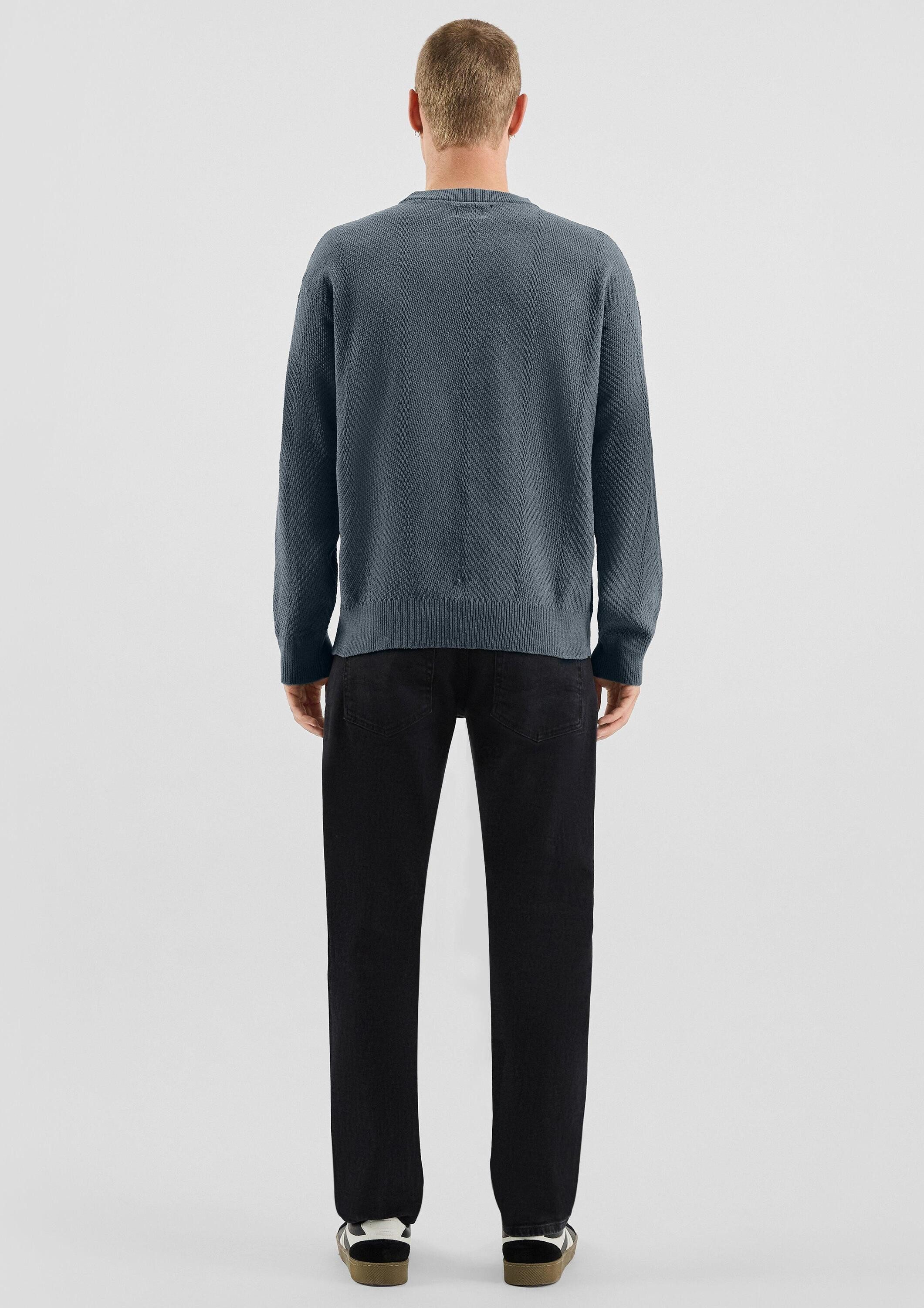 QS Longpullover Strickpullover Strukturierter Strickpullover