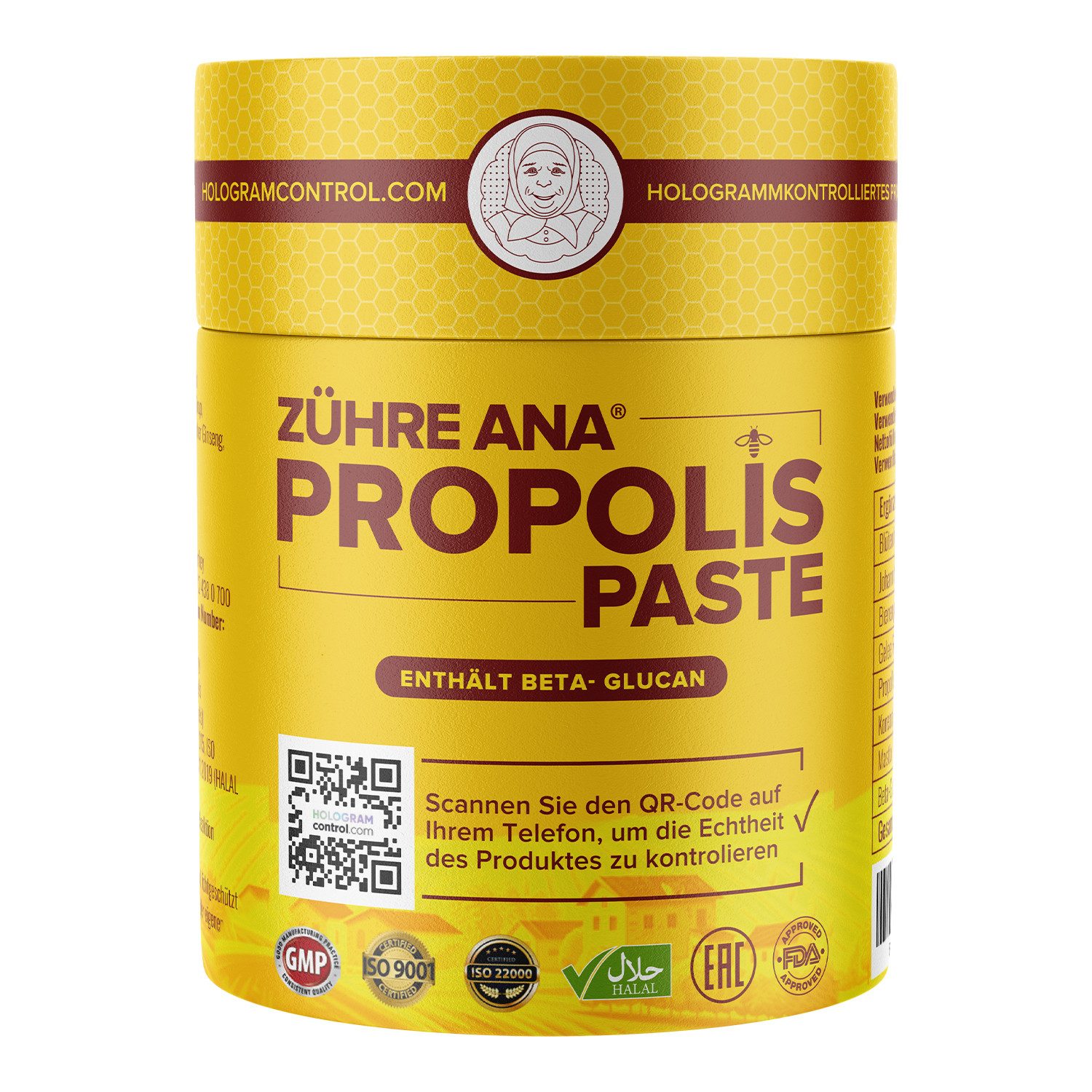 Zühre Ana® Propolis Paste – Natürliches Gelée Royale Paste Paste, 240 g, Propolis-Paste – 100 % natürlich! Bienenmilch.