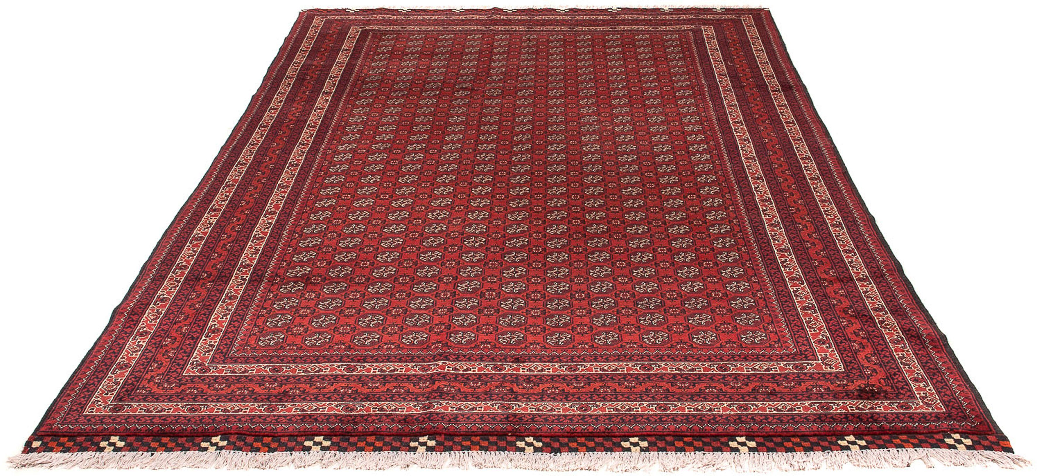 Orientteppich Afghan - Buchara - 303 x 194 cm - rot, morgenland, rechteckig, Höhe: 7 mm, Wohnzimmer, Handgeknüpft, Einzelstück mit Zertifikat