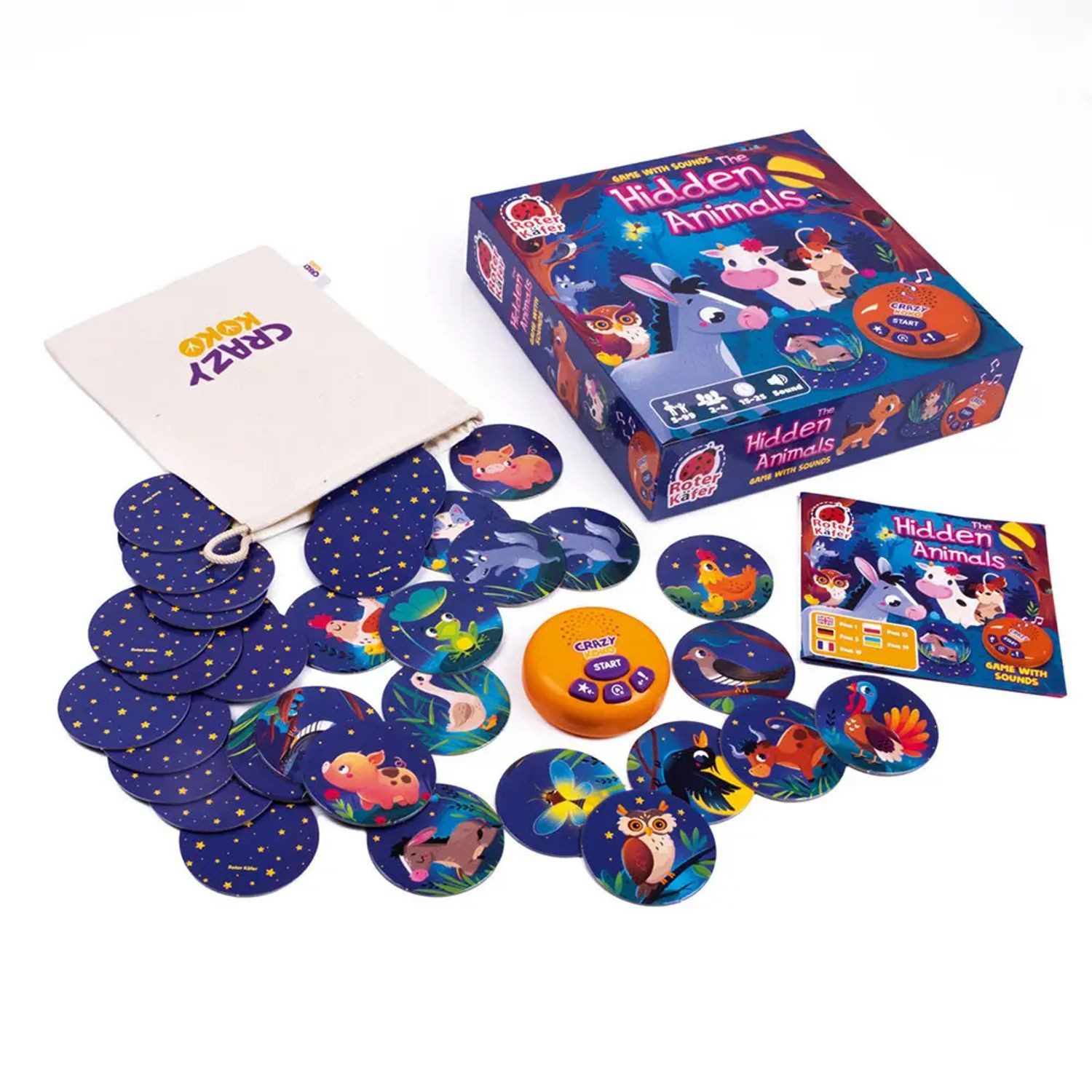 Käfer Spiel Lernspiel Roter Käfer mit Soundmodul Versteckte Tiere RK1220-02
