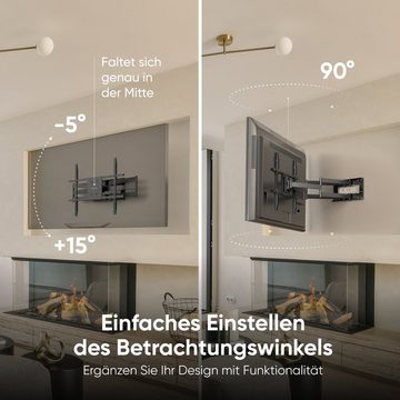 ONKRON M8L-B TV-Wandhalterung, (bis 110,00 Zoll, TV Wandhalterung, M8L-B, neigbar, schwenkbar, ausziehbar)