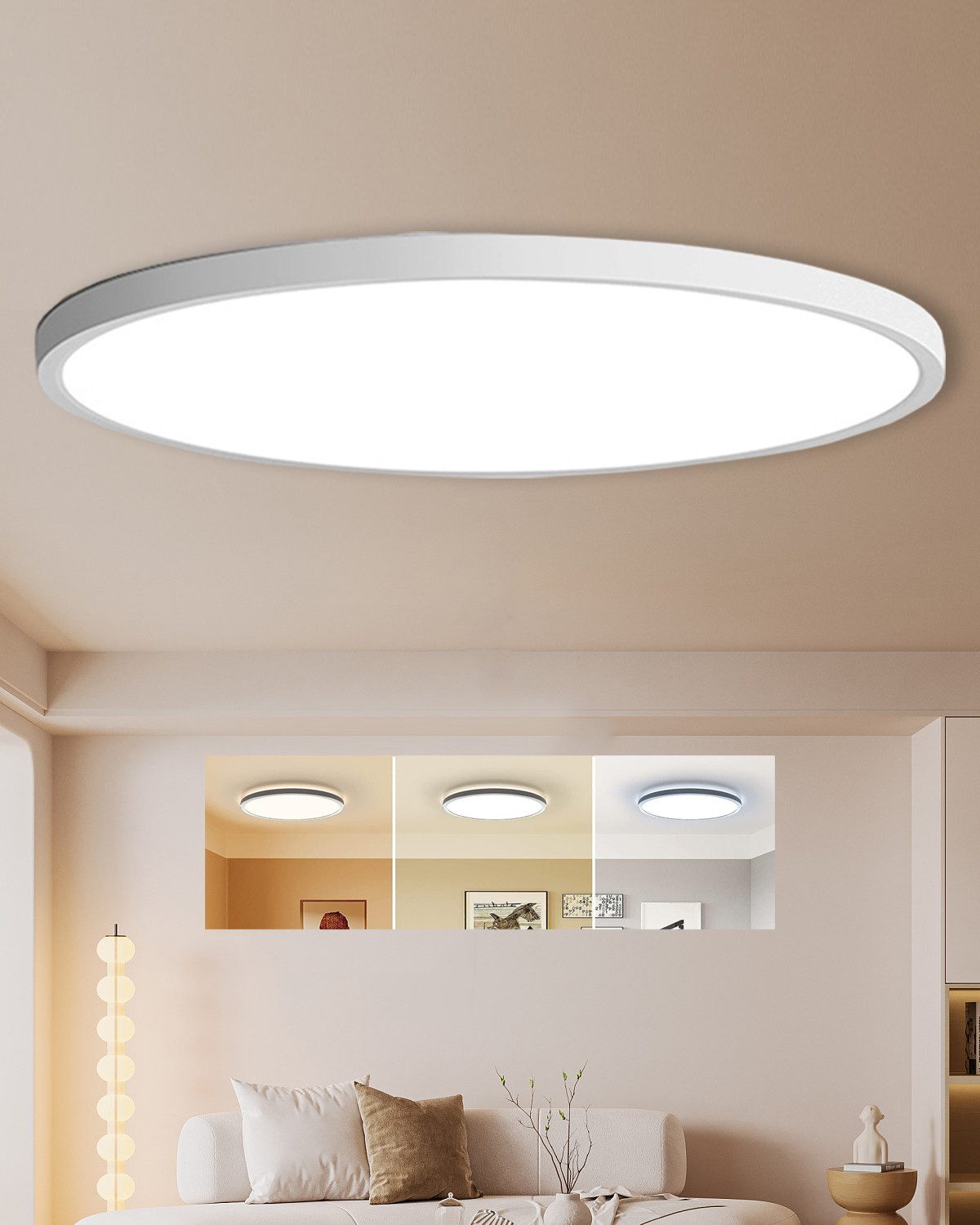 OYLCDI Deckenleuchten LED Deckenlampe Ø37cm Dimmbar, Küchen-Schlaflampe Bad Flur, Wohnzimmer, LED fest integriert, 3000-6000K, 2W, Bad-Leuchte Lampe Flur inkl Leuchtmittel