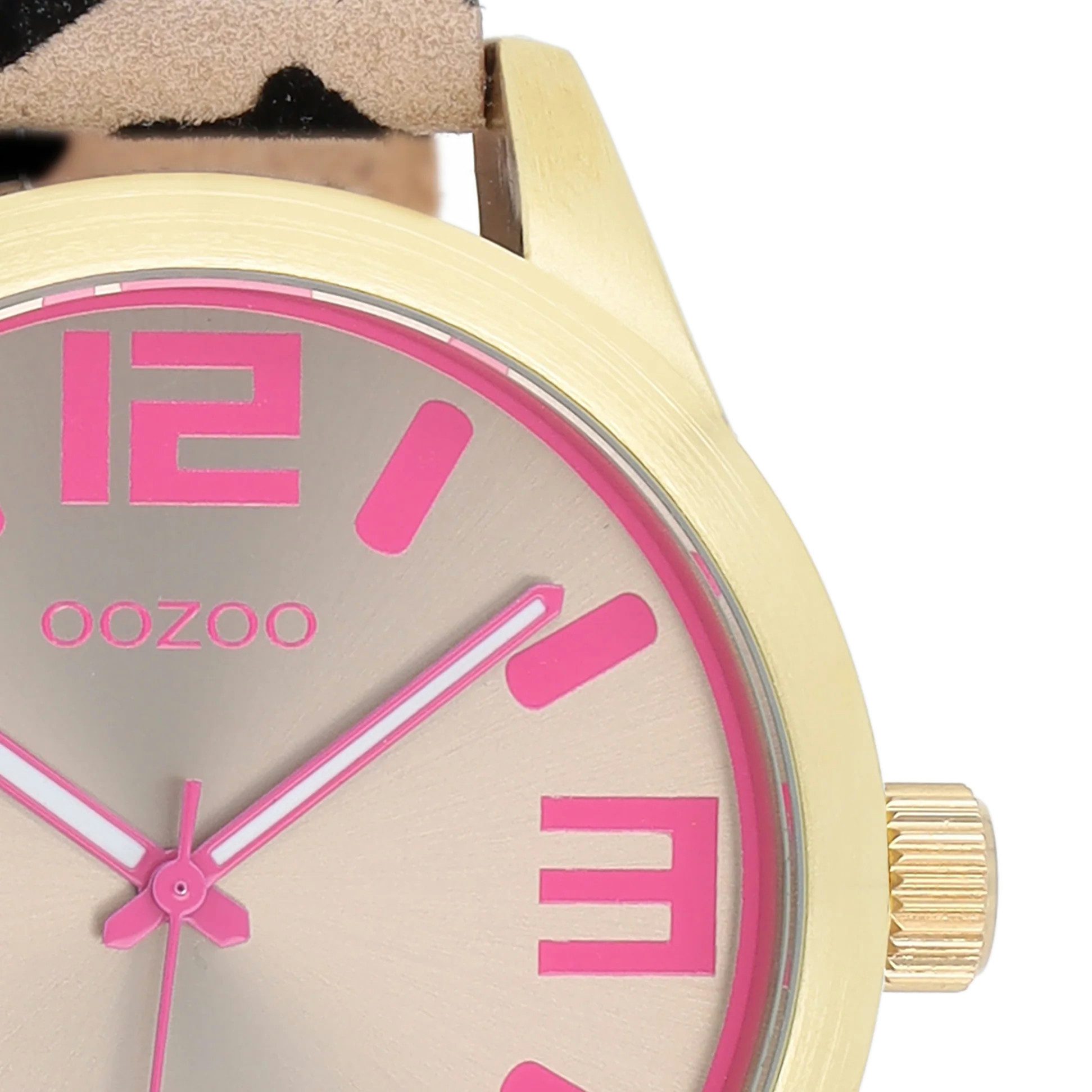 OOZOO Quarzuhr Damenuhr IP-Gold Taupe Pink günstig online kaufen