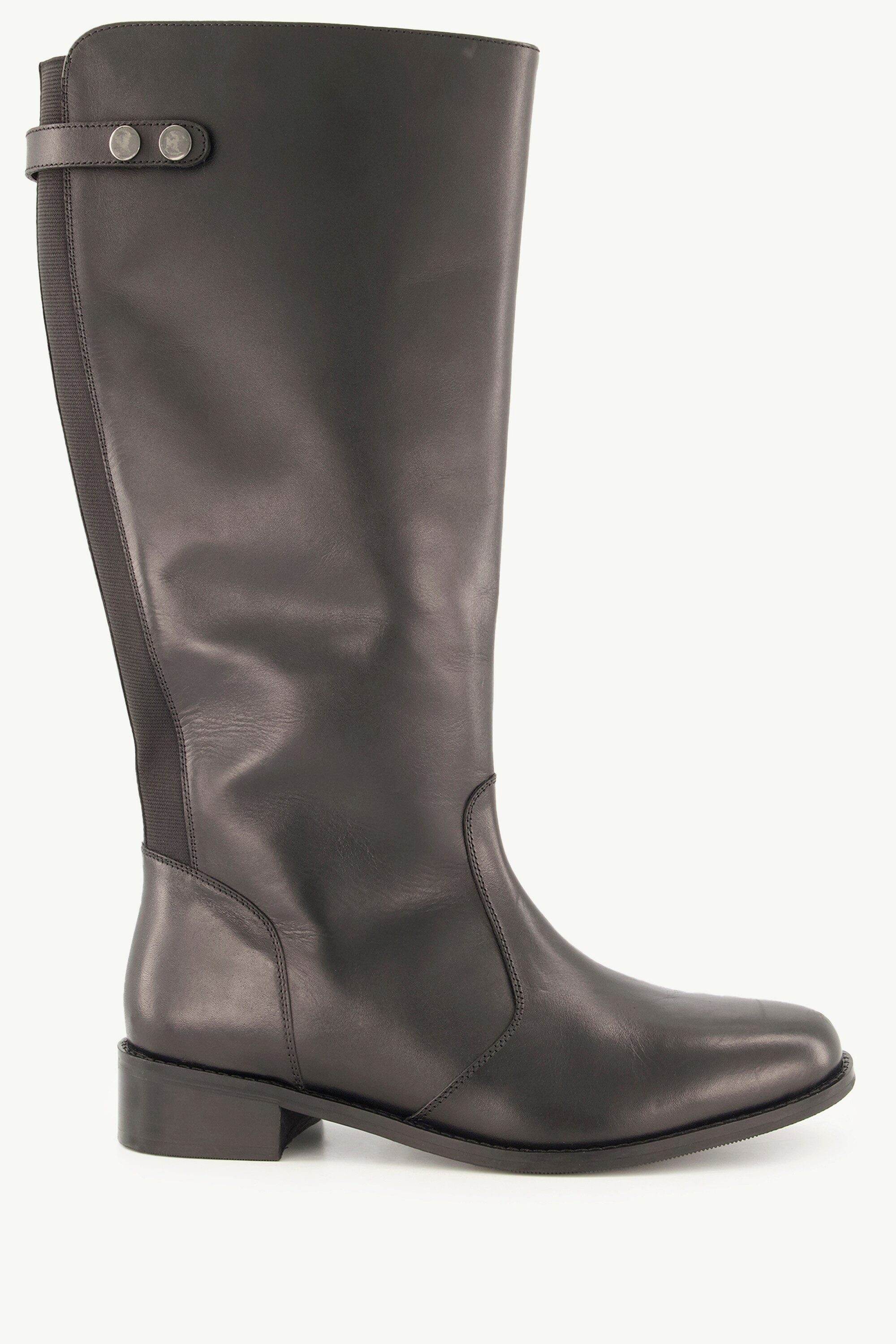 Ulla Popken Lederstiefel XXL-Schaft Druckknopf-Riegel Weite H Stiefel günstig online kaufen