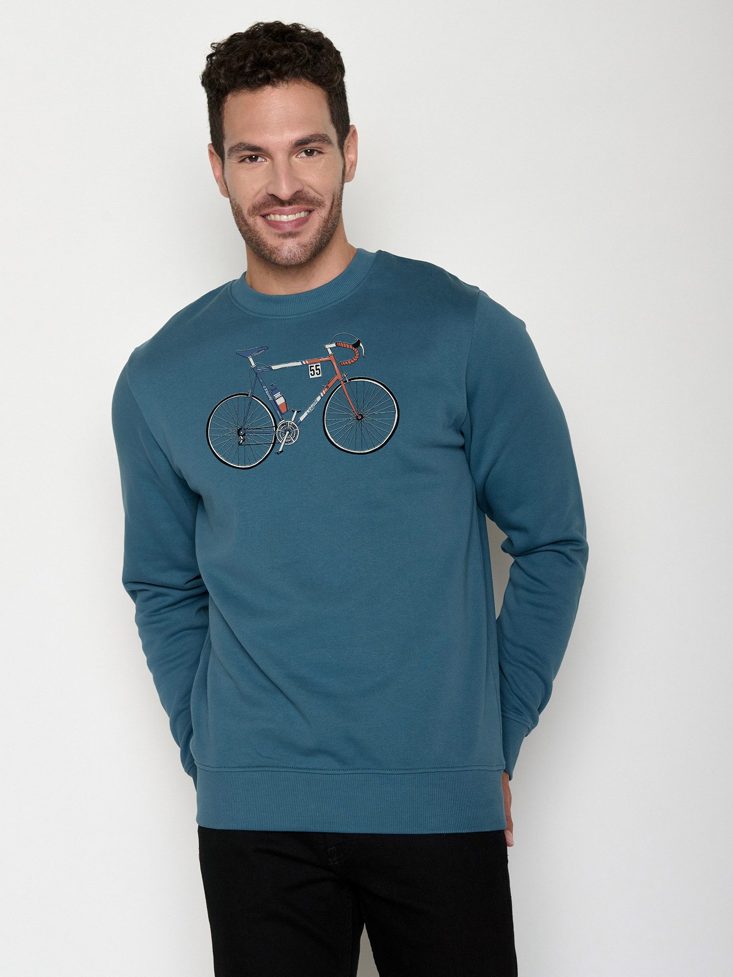 GreenBomb Sweatshirt Wild Bike Jacques (1) weite Passform, Bio-Baumwolle, GOTS-zertifiziert, weicher Sweat