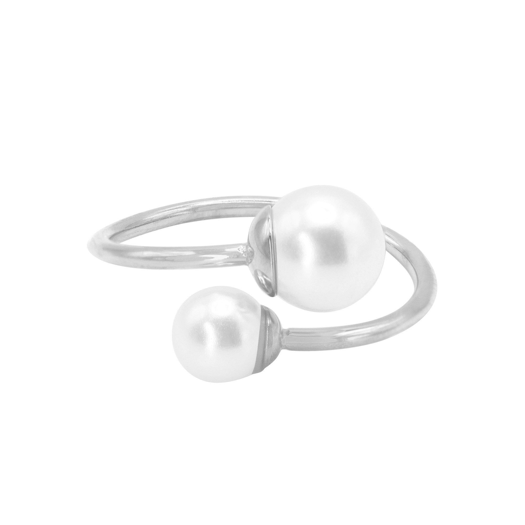Heideman Fingerring Carlie silberfarben poliert (Ring, 1-tlg., inkl. Geschenkverpackung), Perlenring für Frauen