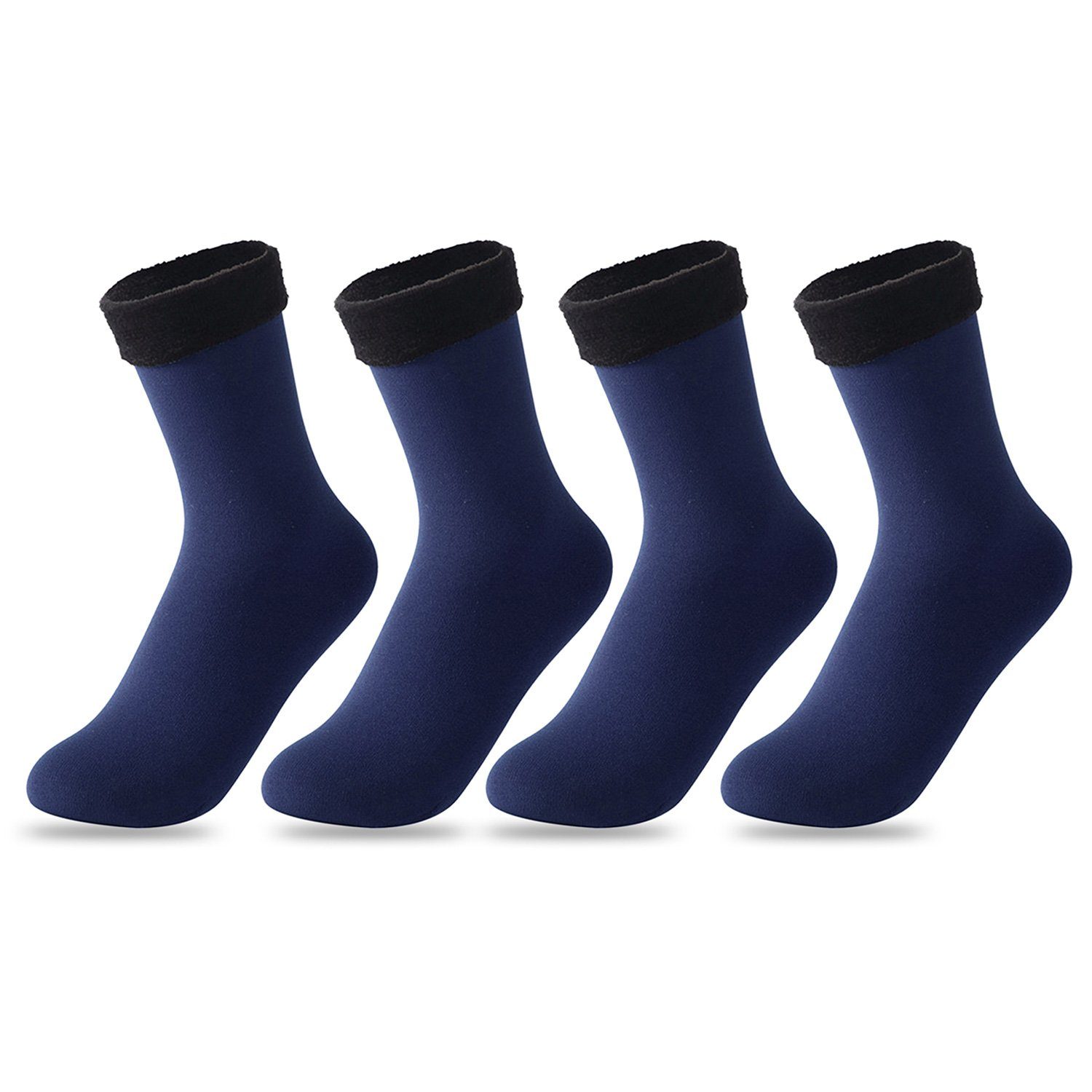 MAGICSHE Thermosocken 2 Paar Wintersocken Damen Warme Socken mit Fleecegefütterte (2-Paar, 2er Pack) Navy Blau