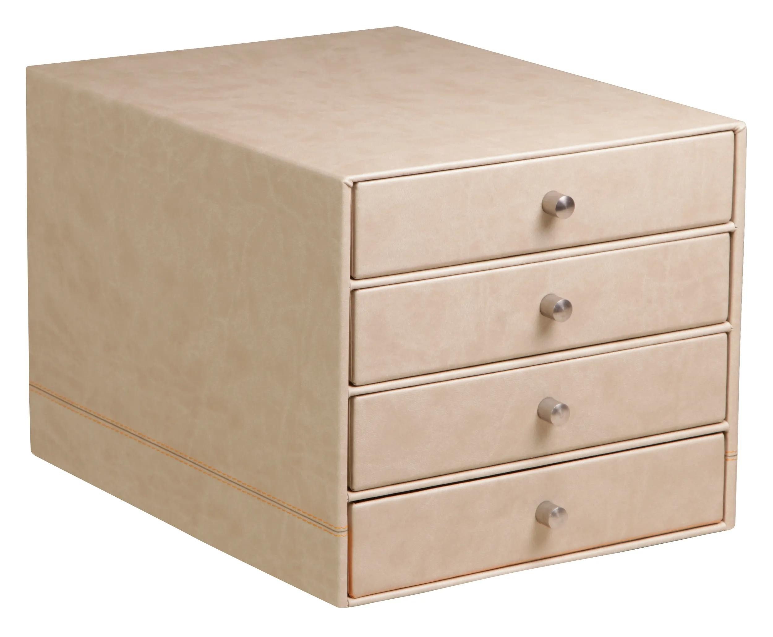 EXACOMPTA Notizheft Schubladenbox mit 4 Laden Kunstleder 24,8x32,7x22,8cm - Beige 318865C, Rhodia, Blöcke, Hefte und Ноутбуки