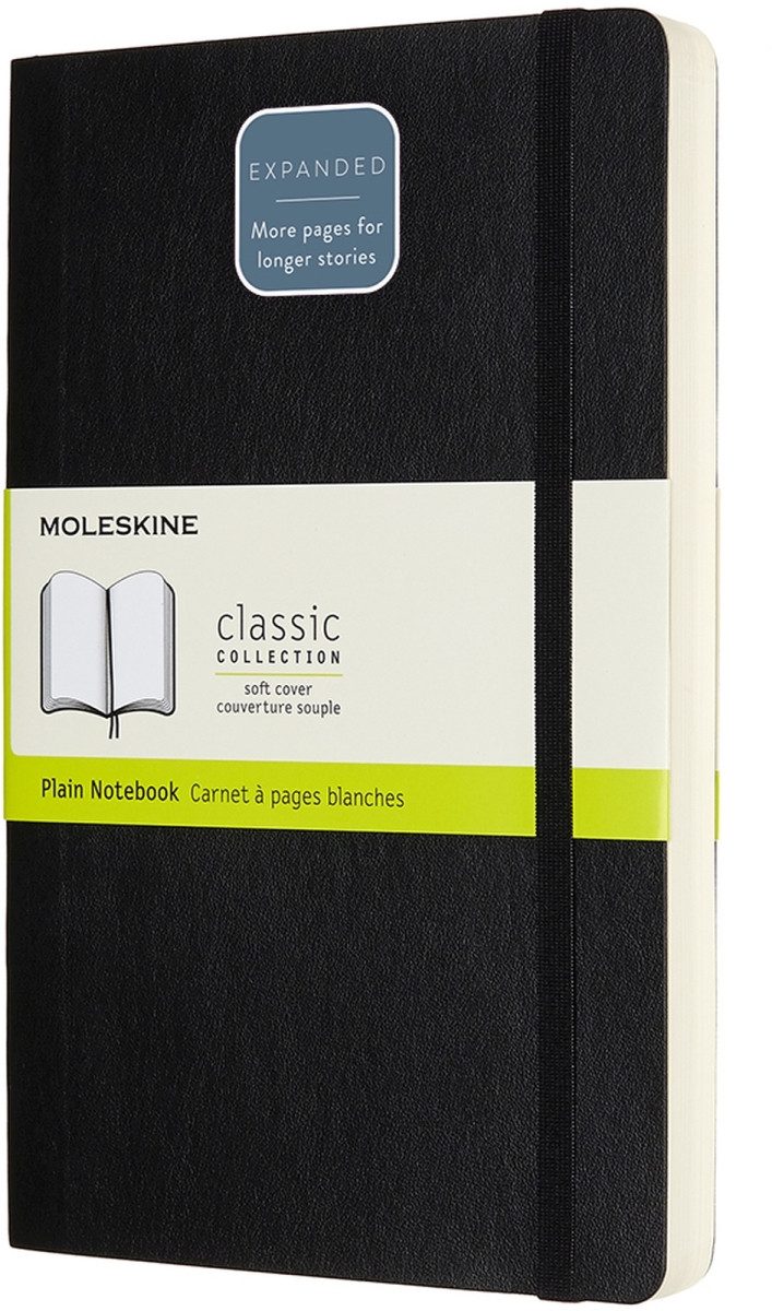 Notizbuch Notizbuch Large A5 blanko 200 Blatt Softcover schwarz