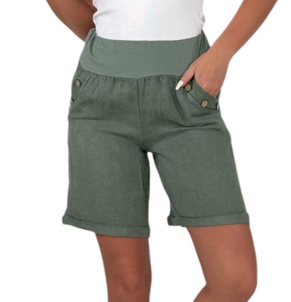 Mississhop Leinenhose 100 % Leinen Damen Shorts Leinenshorts Bermuda kurze günstig online kaufen