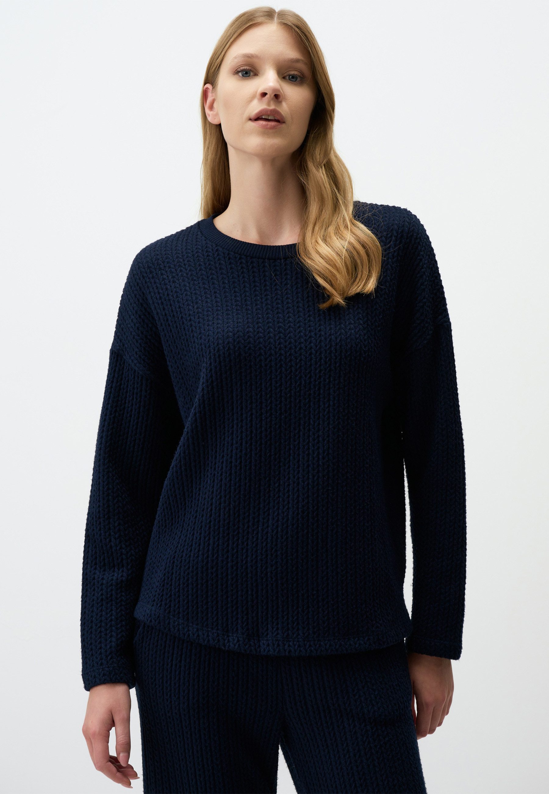 Jimmy Key Sweatshirt Gemustertes Strick-Sweatshirt Mit günstig online kaufen