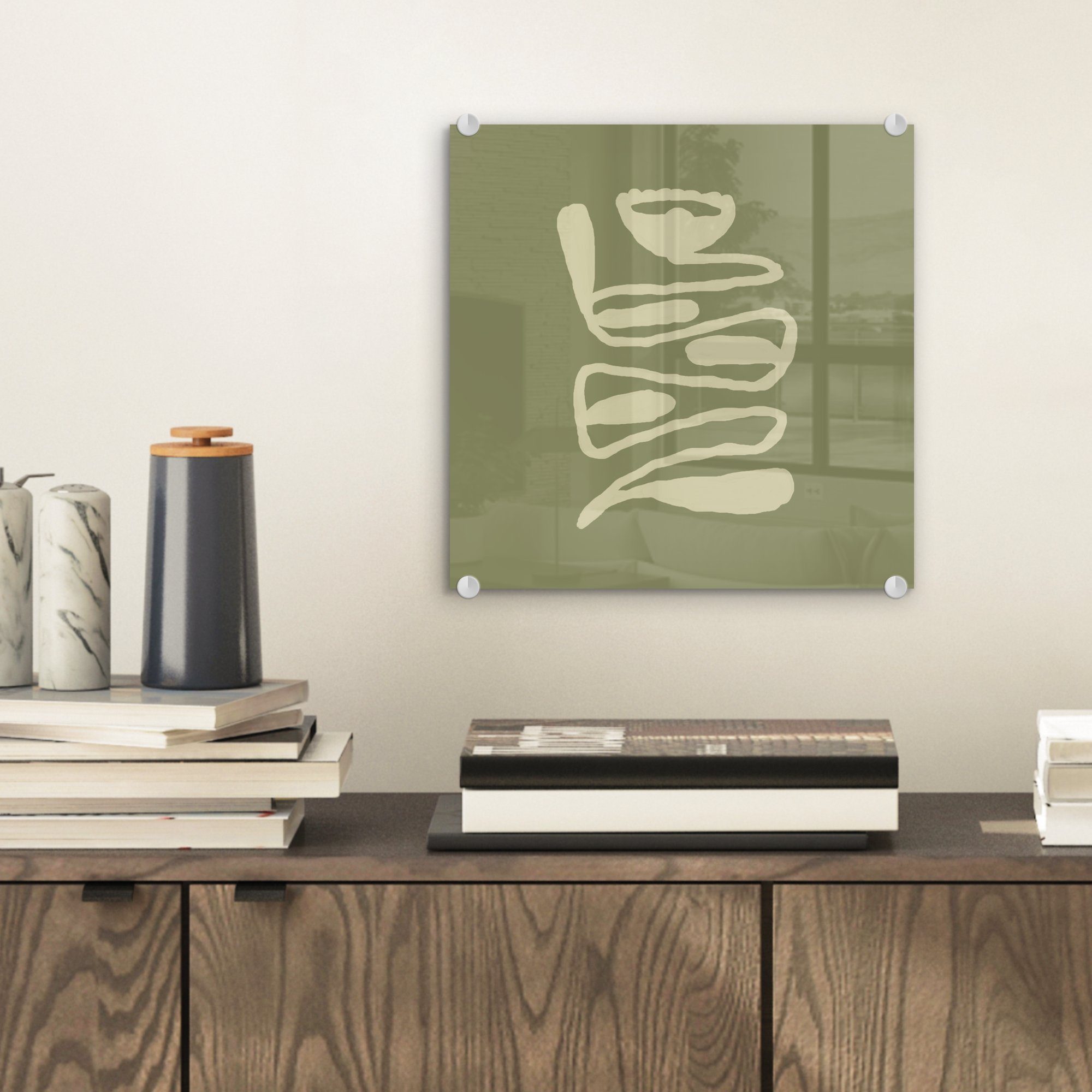 MuchoWow Acrylglasbild Grün - Abstrakte Kunst günstig online kaufen
