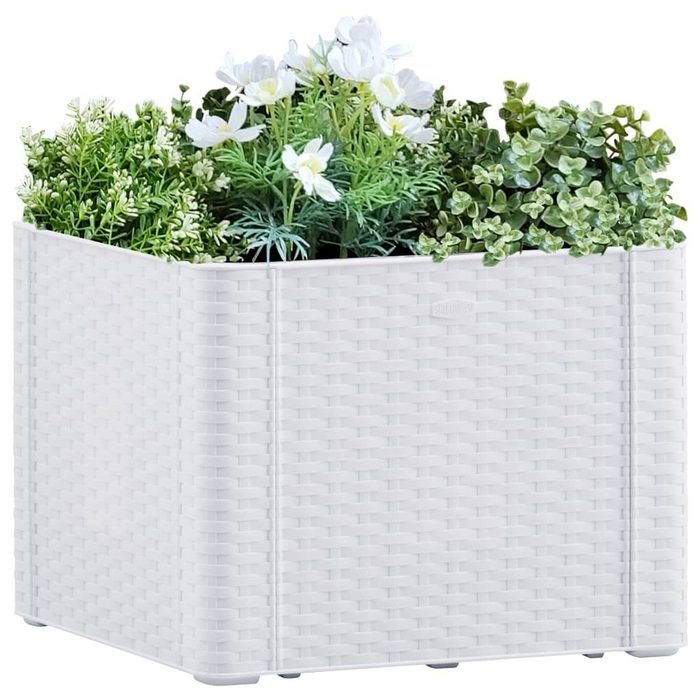 vidaXL Hochbeet Garten-Hochbeet mit Selbstbewässerungssystem Weiß 43x43x33 cm (1 St)