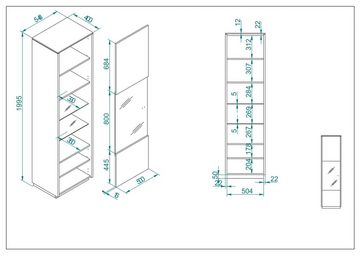 INOSIGN Vitrine LARGO Soft-Close-Funktion, Höhe ca. 200 cm