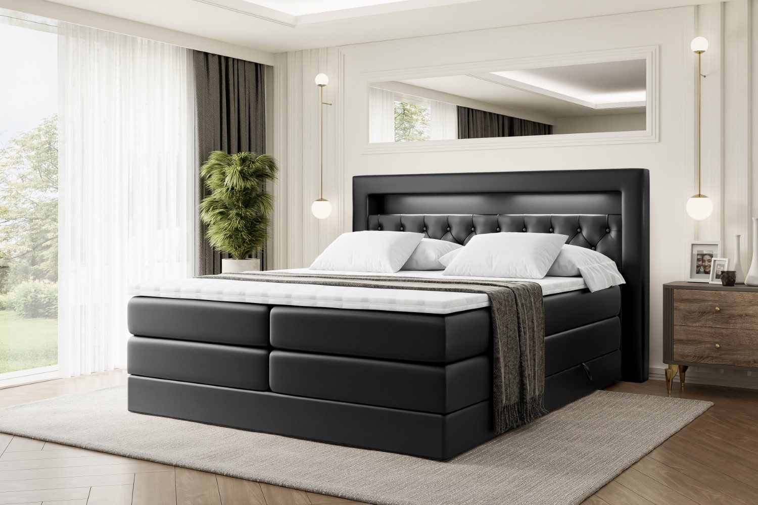 ALTDECOR Boxspringbett NOEL GOLD KING (Multipocket günstig online kaufen