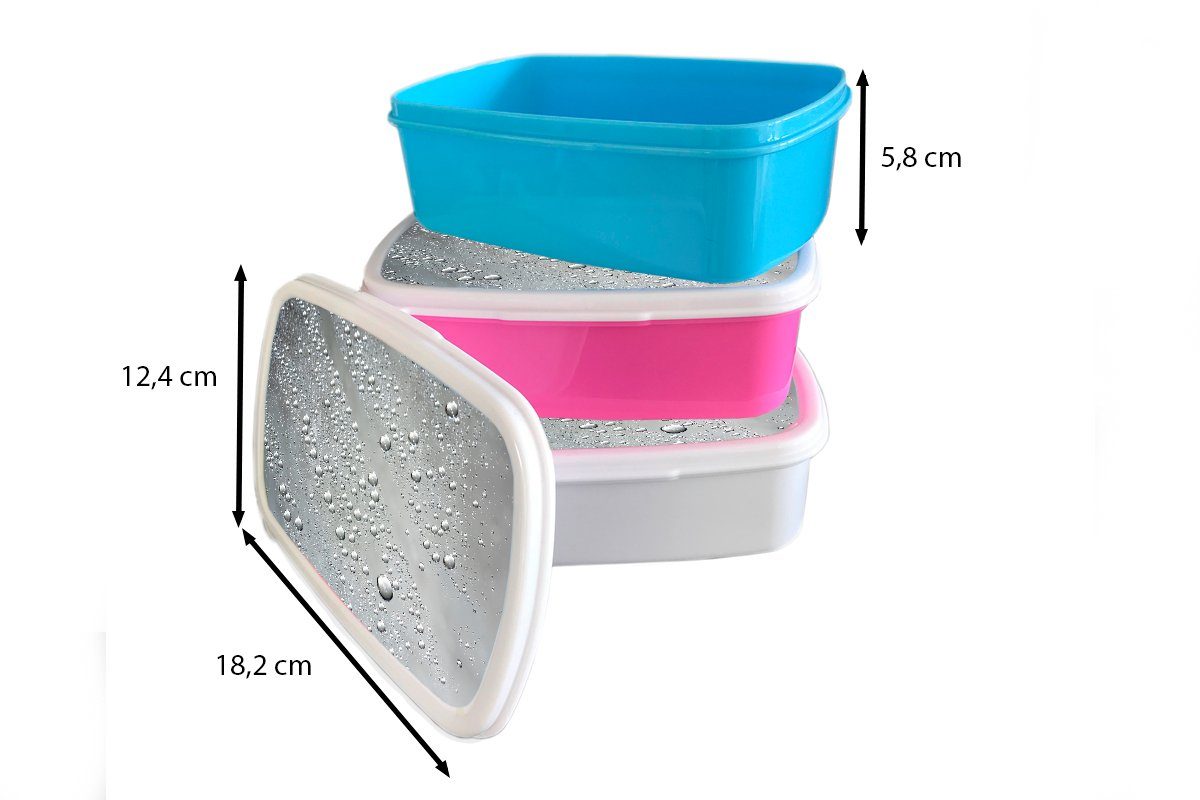 MuchoWow Lunchbox (2-tlg), - Metall und Erwachsene, und für Kinder Grau, weiß Wasser Mädchen Brotbox Kunststoff, für Jungs - Brotdose